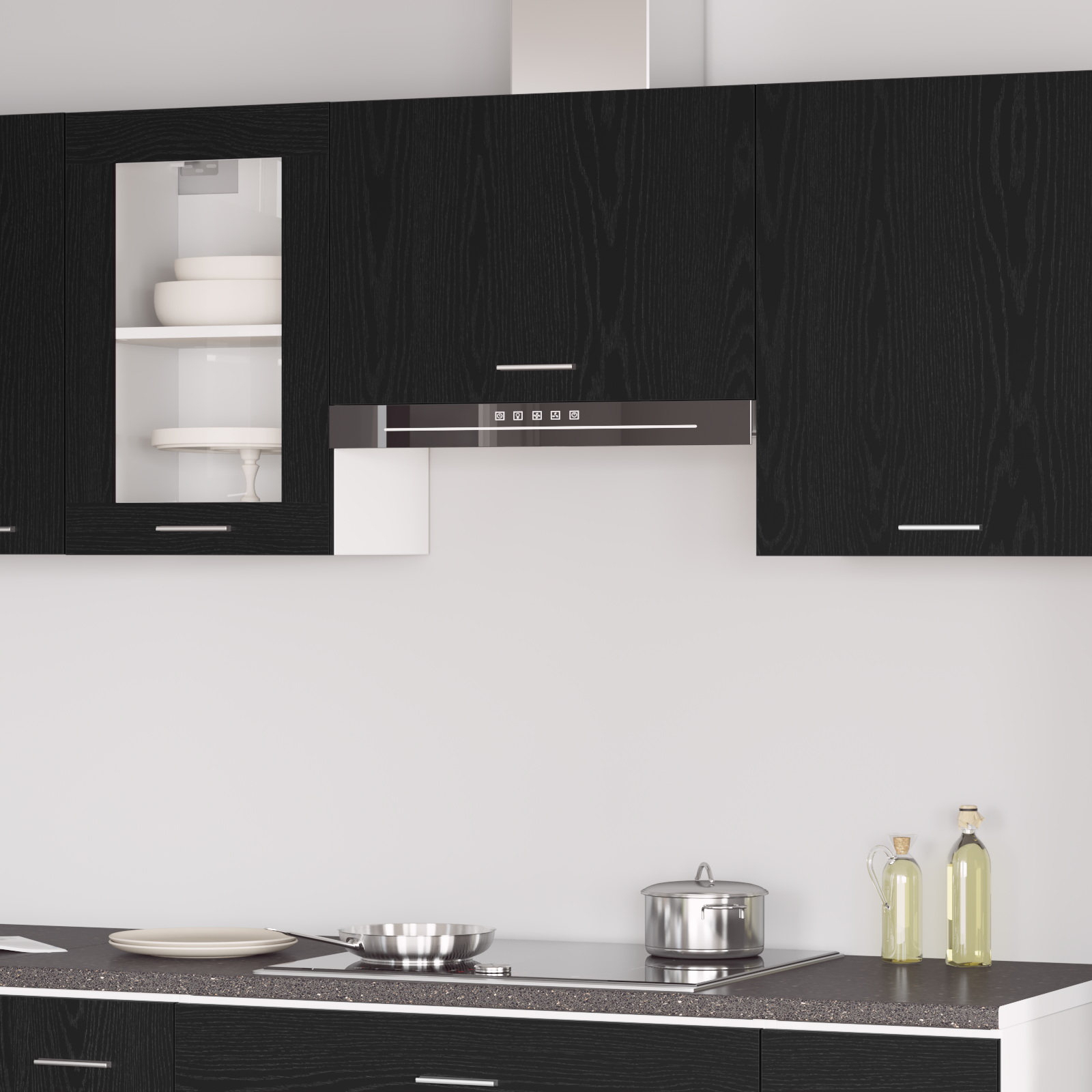 Hanging Cabinet in Black Oak - 60x31x60 cm, Made from Engineered Wood