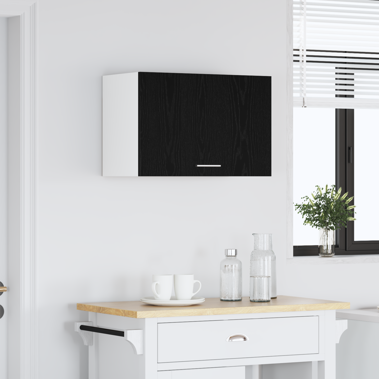 Hanging Cabinet in Black Oak - 60x31x60 cm, Made from Engineered Wood - Image 4