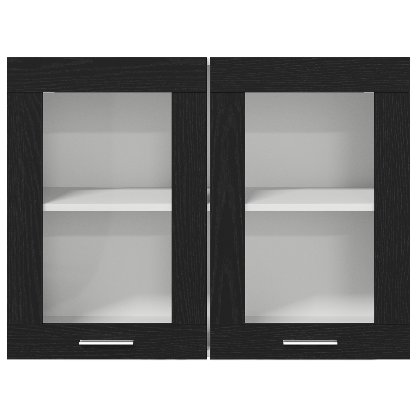 Black Oak Hanging Glass Cabinet 80x31x60 cm Made from Engineered Wood - Image 7