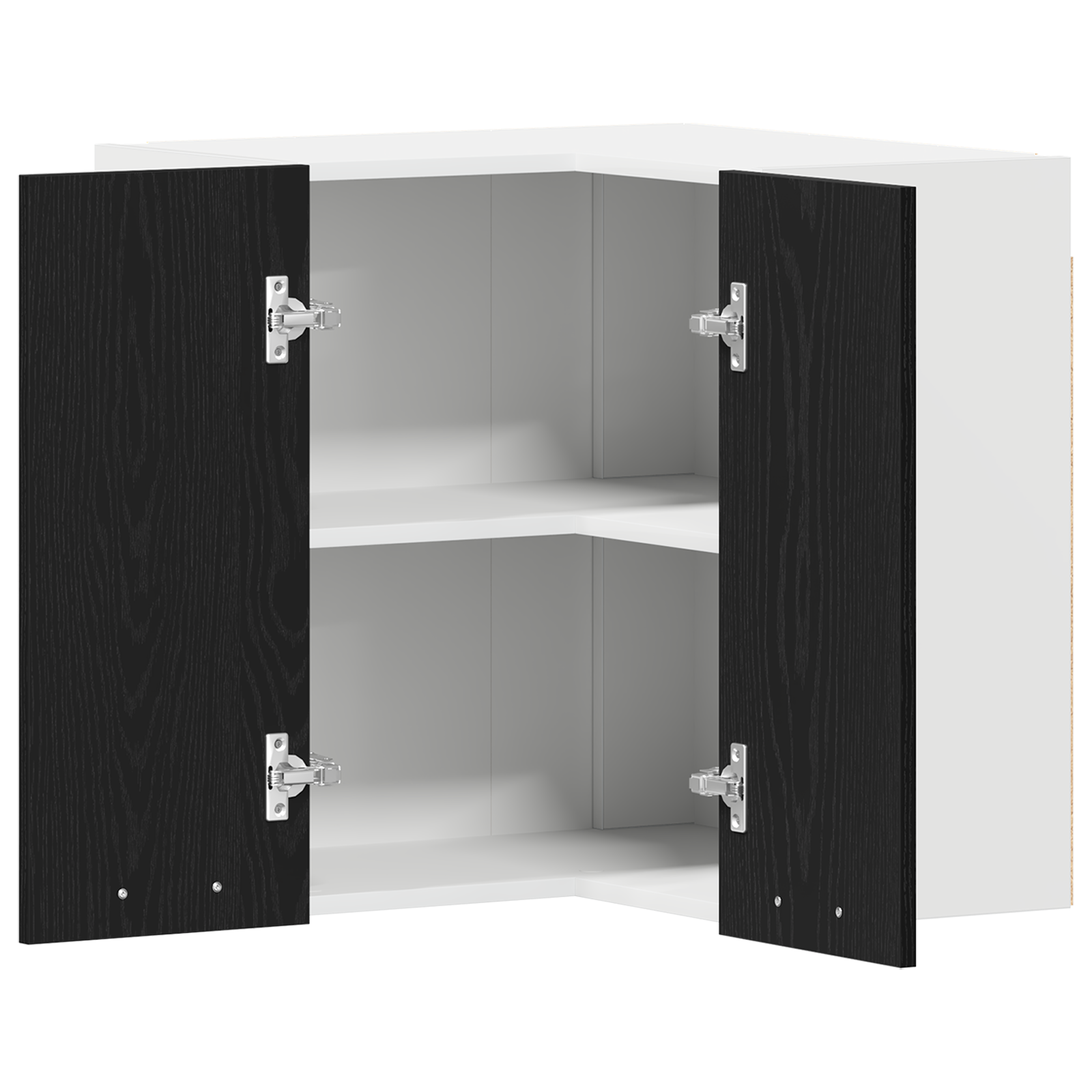 Hanging Corner Cabinet - Black Oak - 57x57x60 cm - Made from Engineered Wood - Image 4