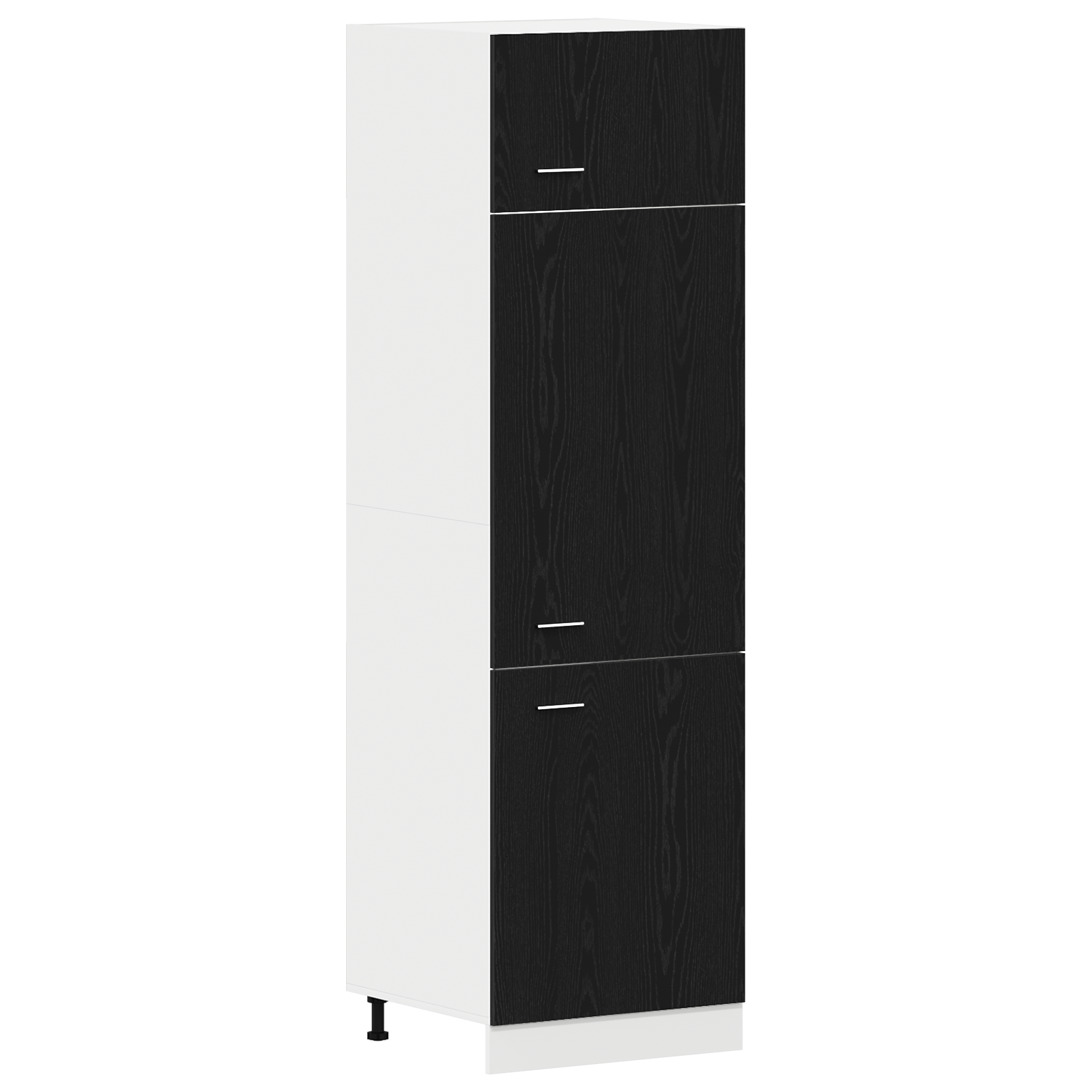 Fridge Cabinet in Black Oak - 60x57x207 cm, Made of Engineered Wood - Image 2