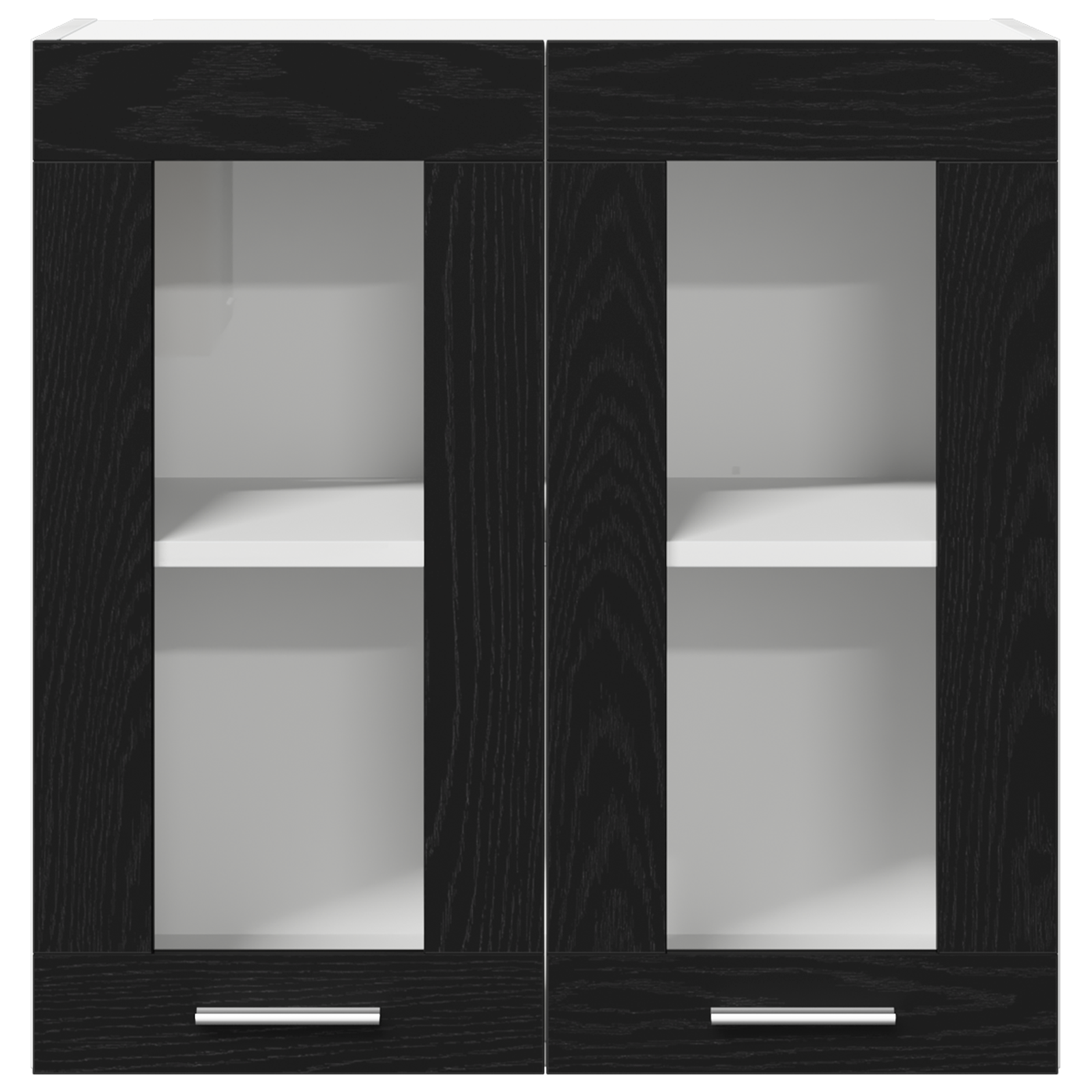 Hanging Glass Cabinet in Black Oak - 60x31x60 cm, Made from Engineered Wood - Image 7