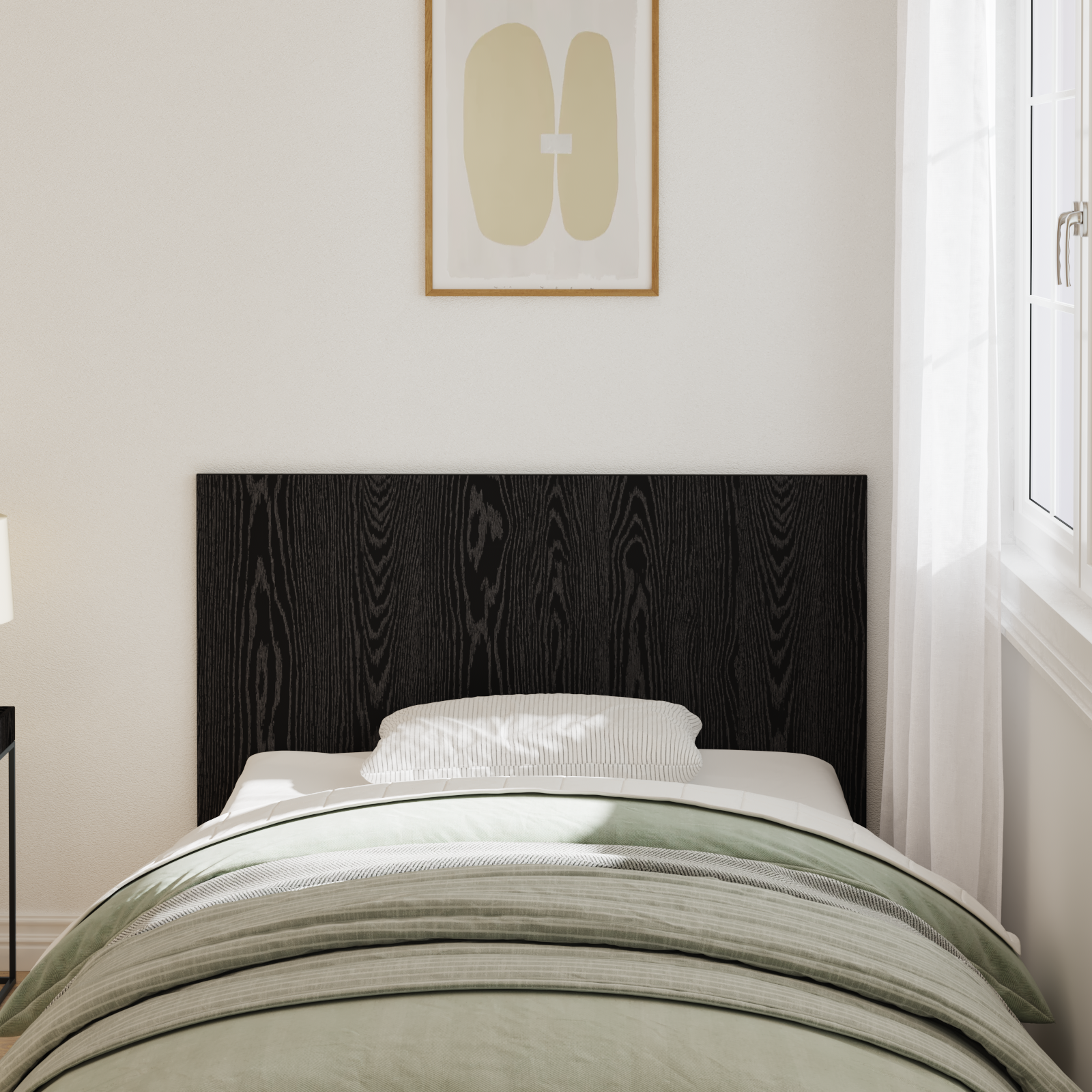 Bed Headboard Black Oak 120x1,5x80 cm Engineered Wood - Image 3