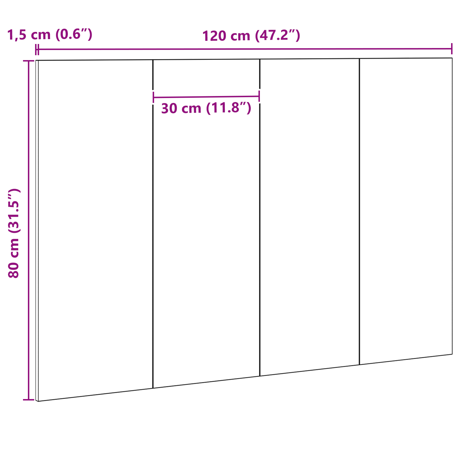 Bed Headboard Black Oak 120x1,5x80 cm Engineered Wood - Image 9
