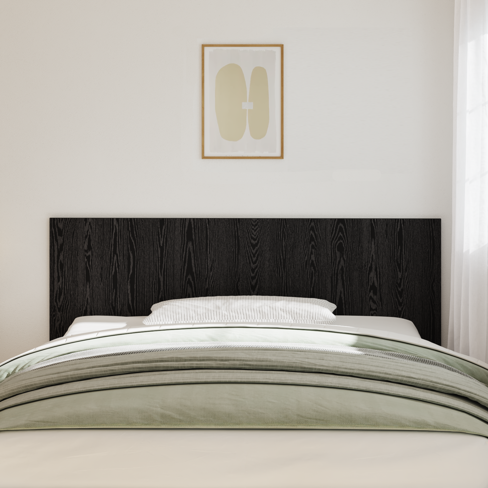 Bed Headboard Black Oak 200x1,5x80 cm Engineered Wood - Image 3