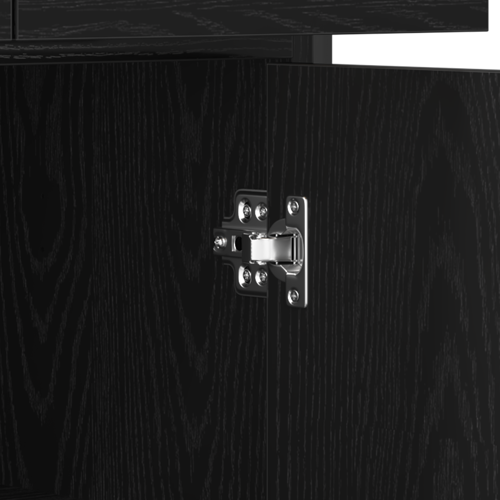 Sideboard Black Oak 70x30x80 cm Engineered Wood and Steel - Image 9