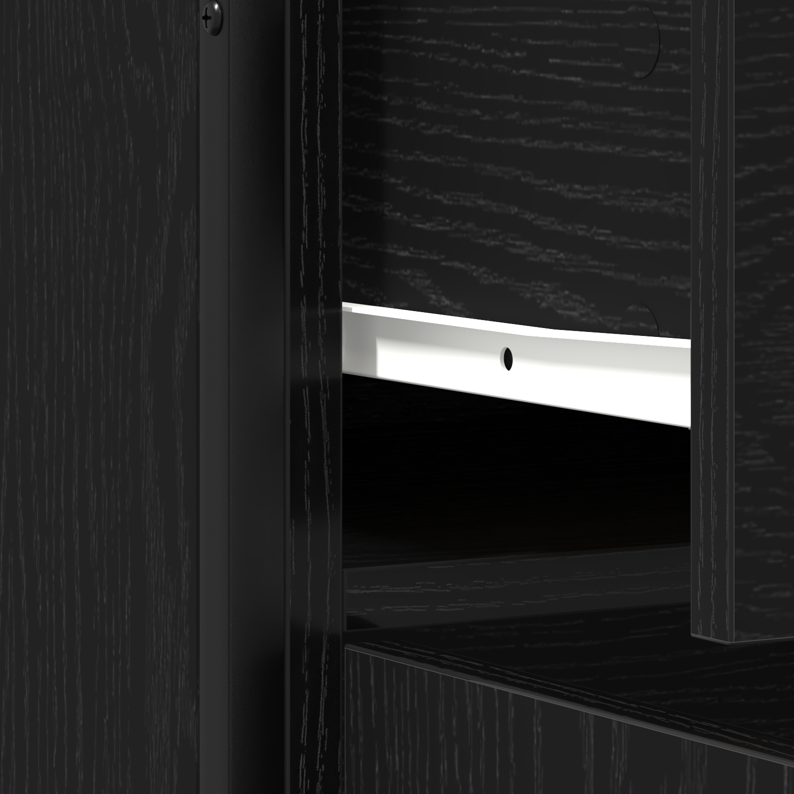 Sideboard Black Oak 70x30x80 cm Engineered Wood and Steel - Image 10