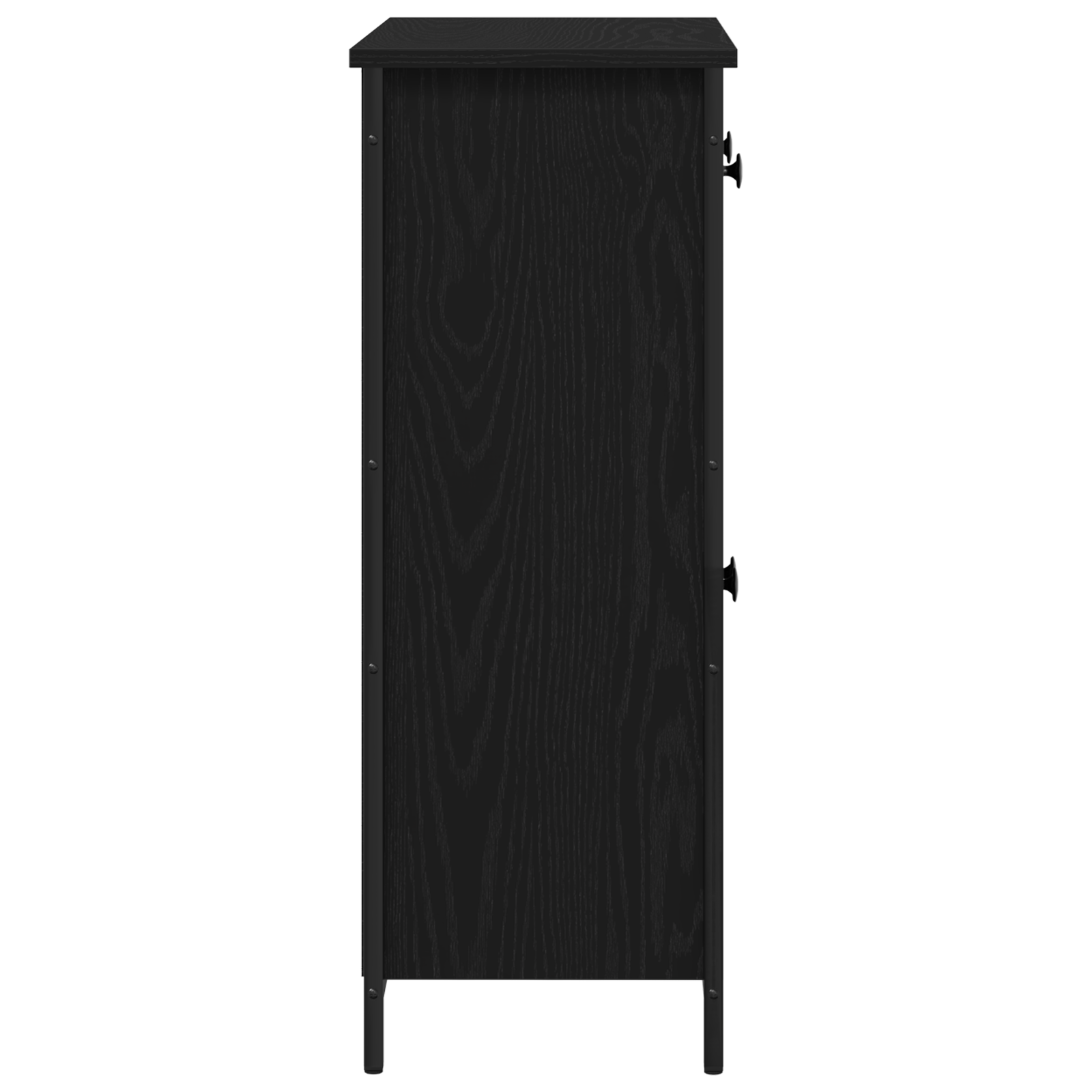 Sideboard Black Oak 70x30x80 cm Engineered Wood and Steel - Image 7