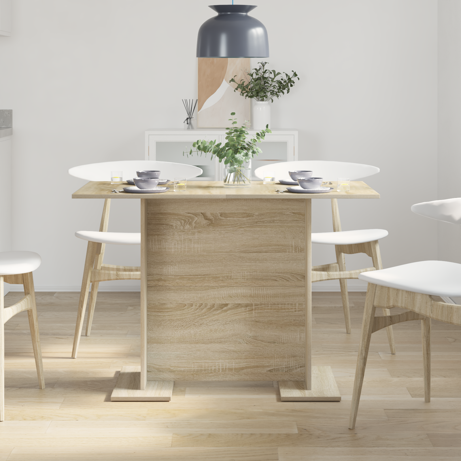 Dining Table Sonoma Oak 110x60x75 cm Engineered Wood - Image 4