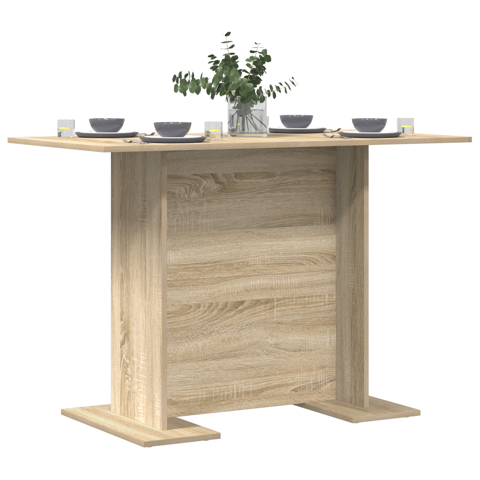 Dining Table Sonoma Oak 110x60x75 cm Engineered Wood - Image 3