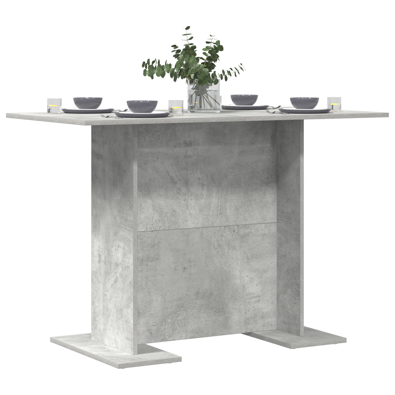 Dining Table Concrete Grey 110x60x75 cm Engineered Wood - Image 3