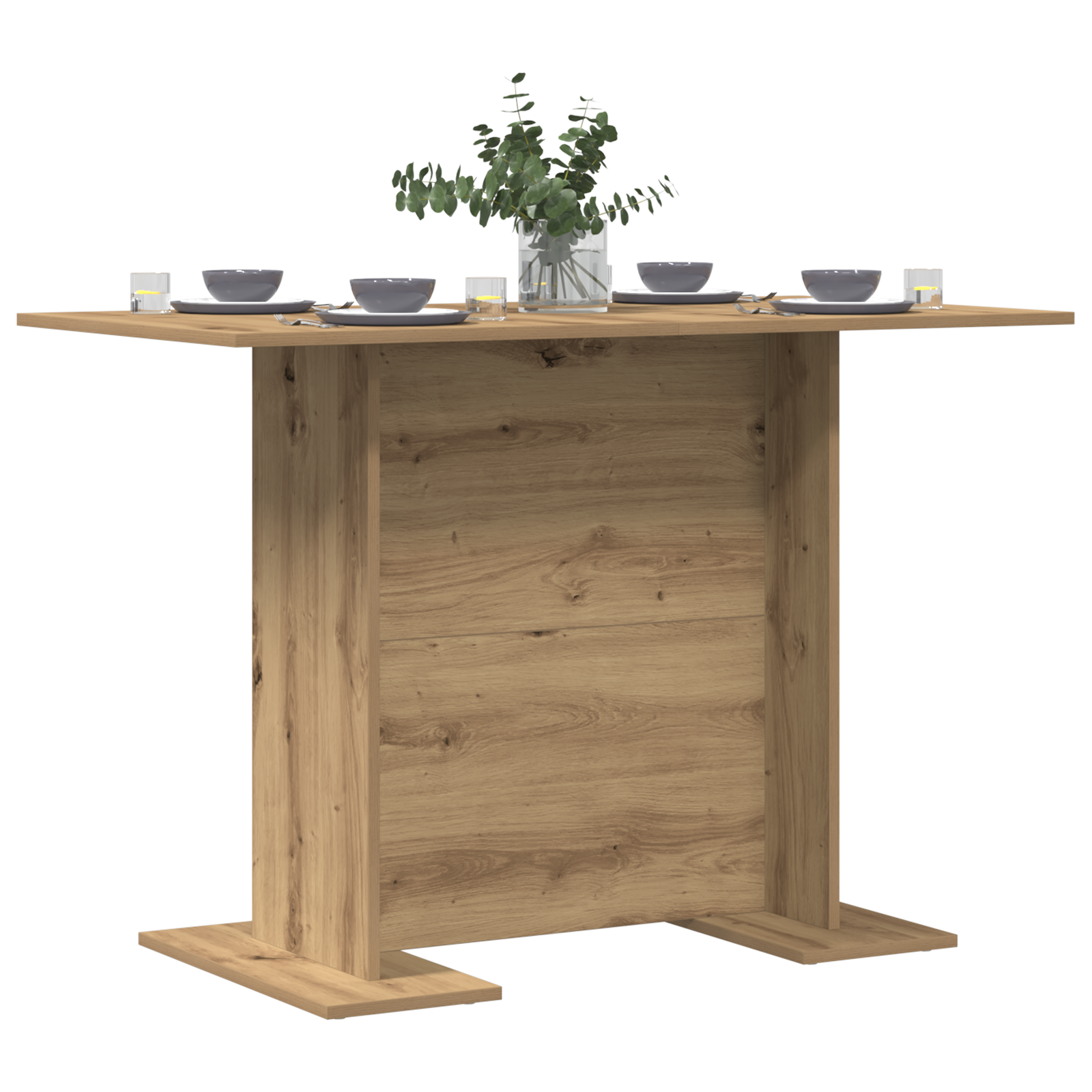 Dining Table Artisan Oak 110x60x75 cm Engineered Wood - Image 3