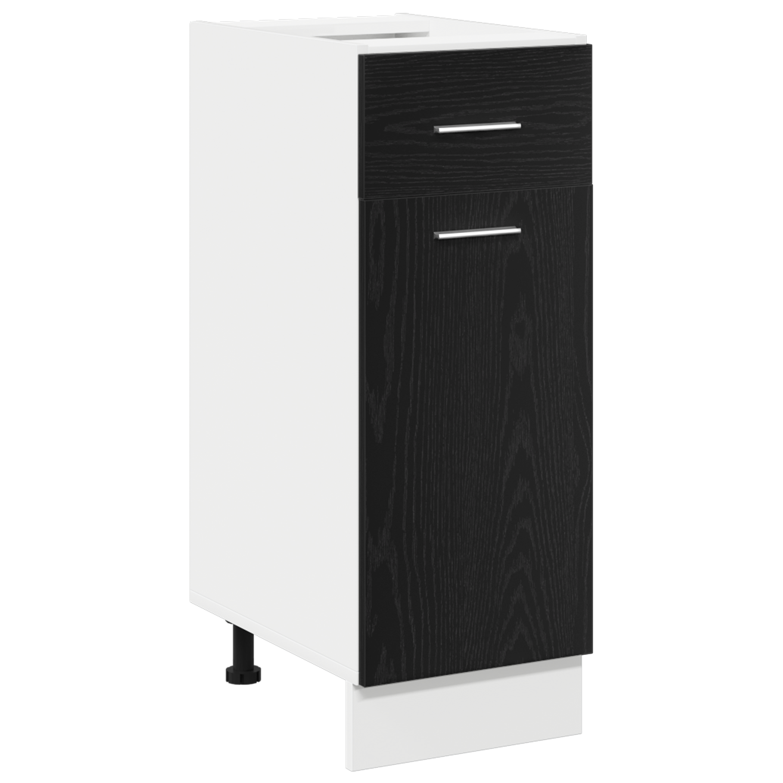 Black Oak Drawer Bottom Cabinet - 30x46x81.5 cm, Made from Engineered Wood - Image 2