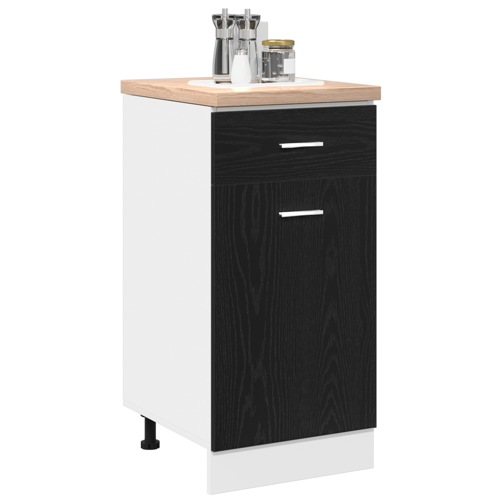 Drawer Bottom Cabinet - Black Oak, 40x46x81.5 cm, Made of Engineered Wood - Image 3