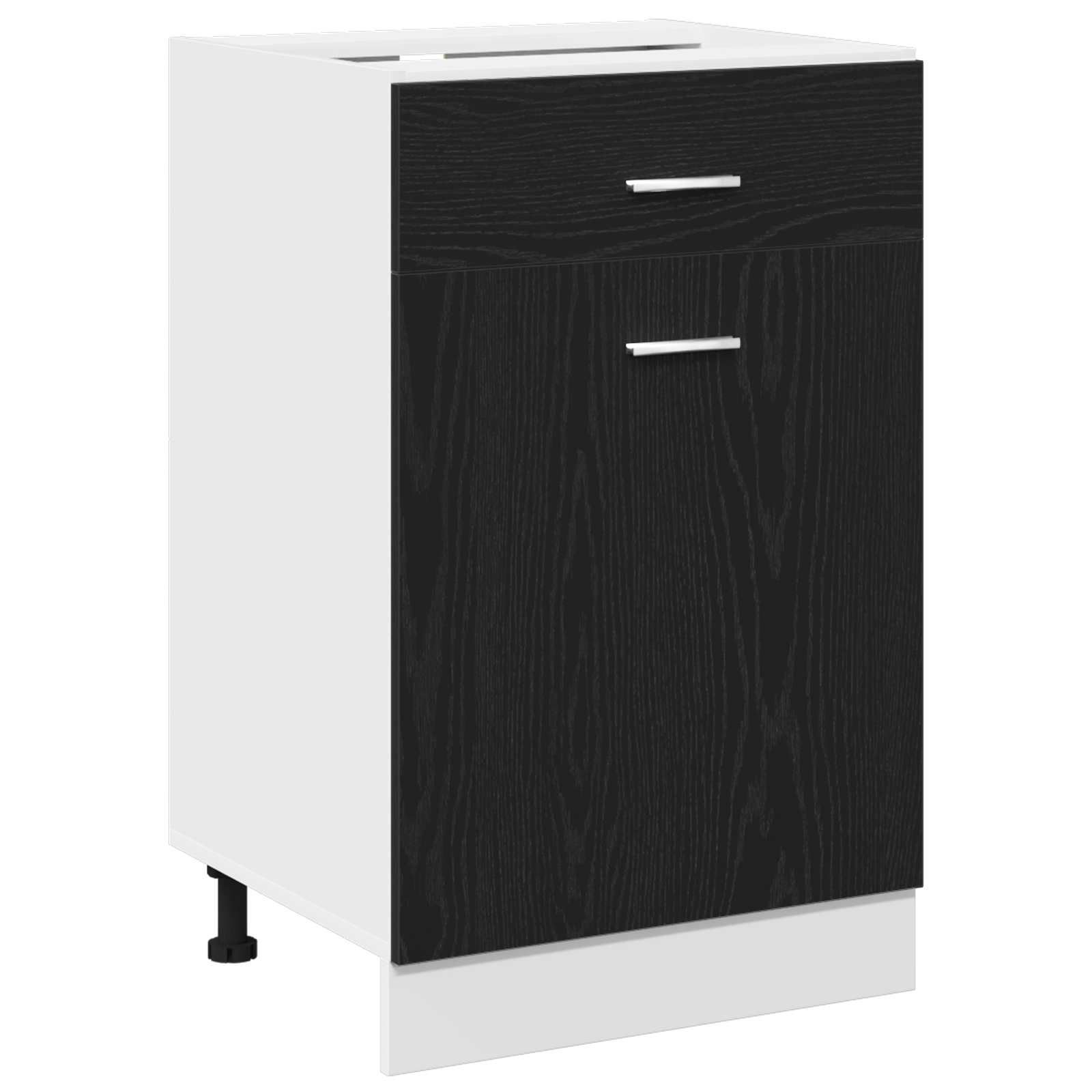 Black Oak Drawer Cabinet - 50x46x81.5 cm, Made with Engineered Wood - Image 2