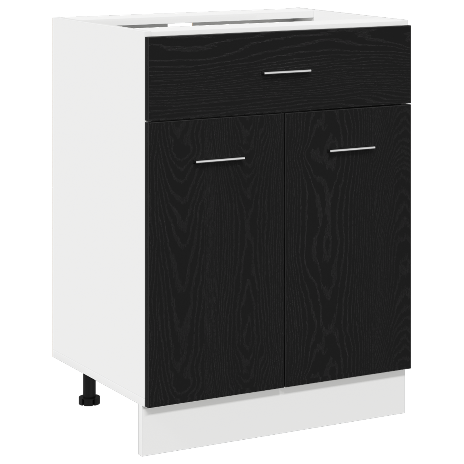 Black Oak Drawer Bottom Cabinet - 60x46x81.5 cm Made from Engineered Wood - Image 2