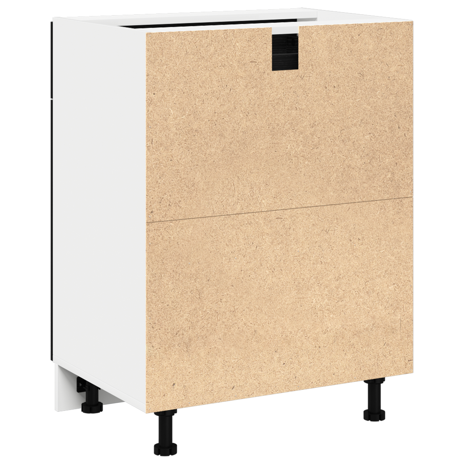 Black Oak Drawer Bottom Cabinet - 60x46x81.5 cm Made from Engineered Wood - Image 6