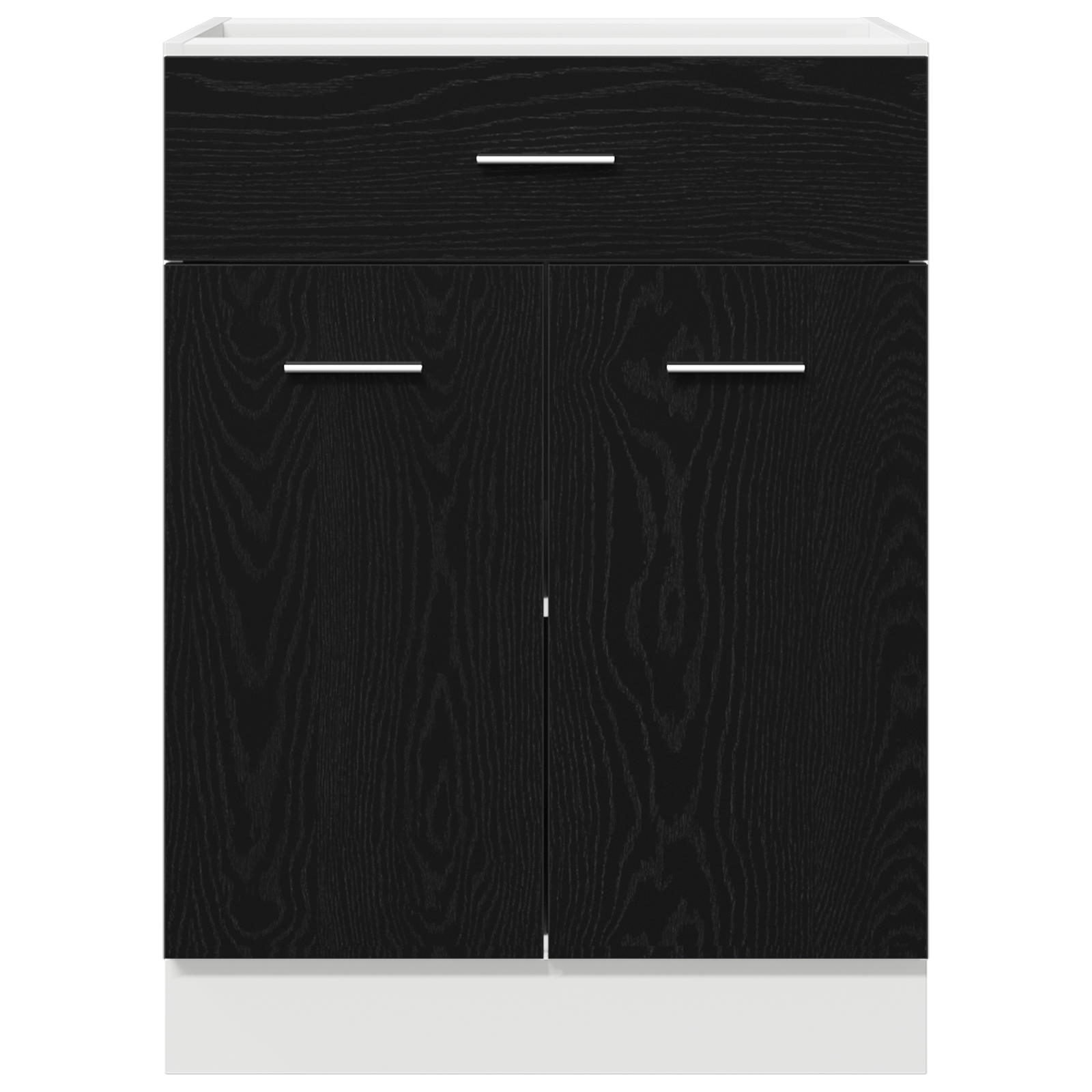 Black Oak Drawer Bottom Cabinet - 60x46x81.5 cm Made from Engineered Wood - Image 7