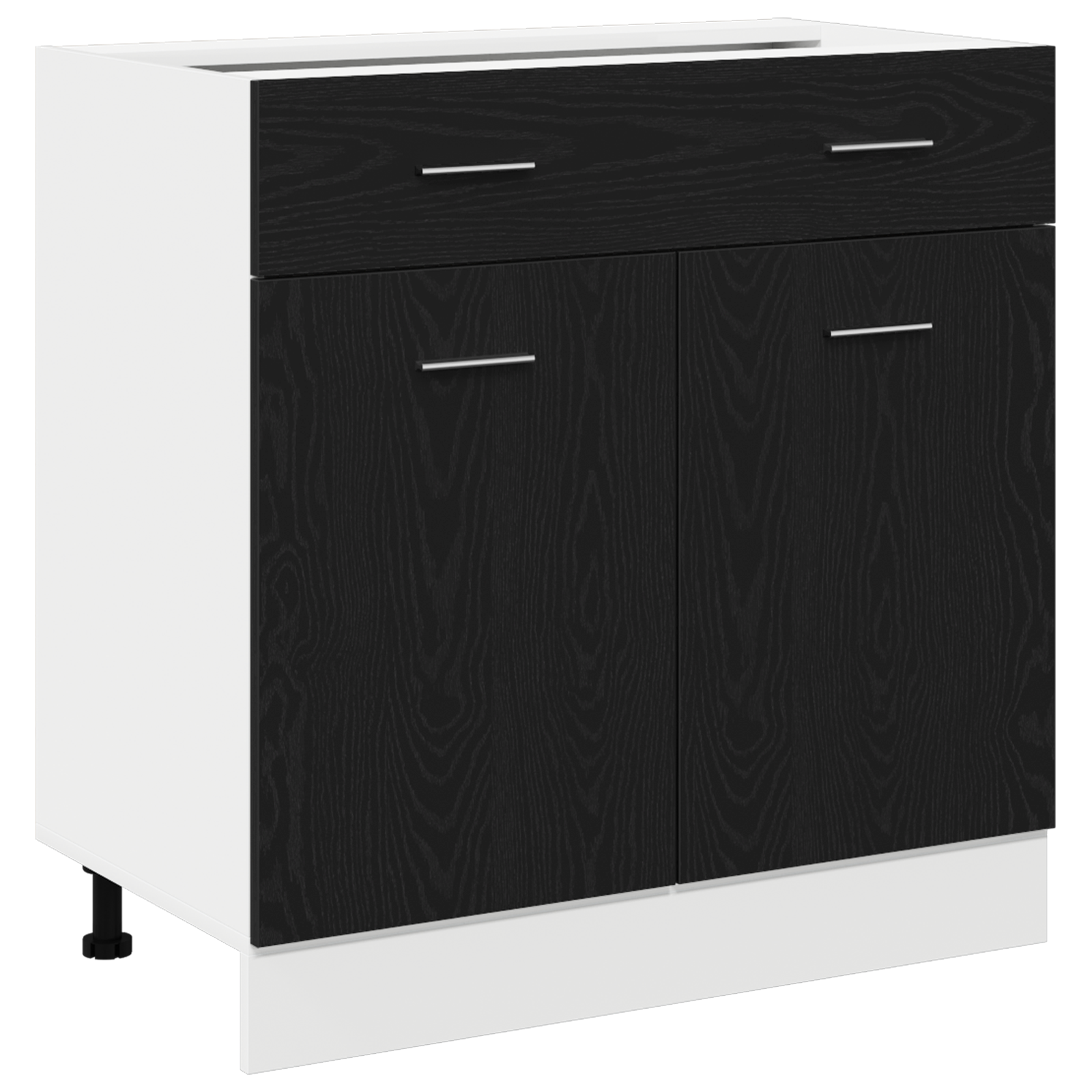 Thumbnail - vidaXL Schrank mit Schublade in schwarzer Eiche, 80 x 46 x 81,5 cm, aus Holzwerkstoff