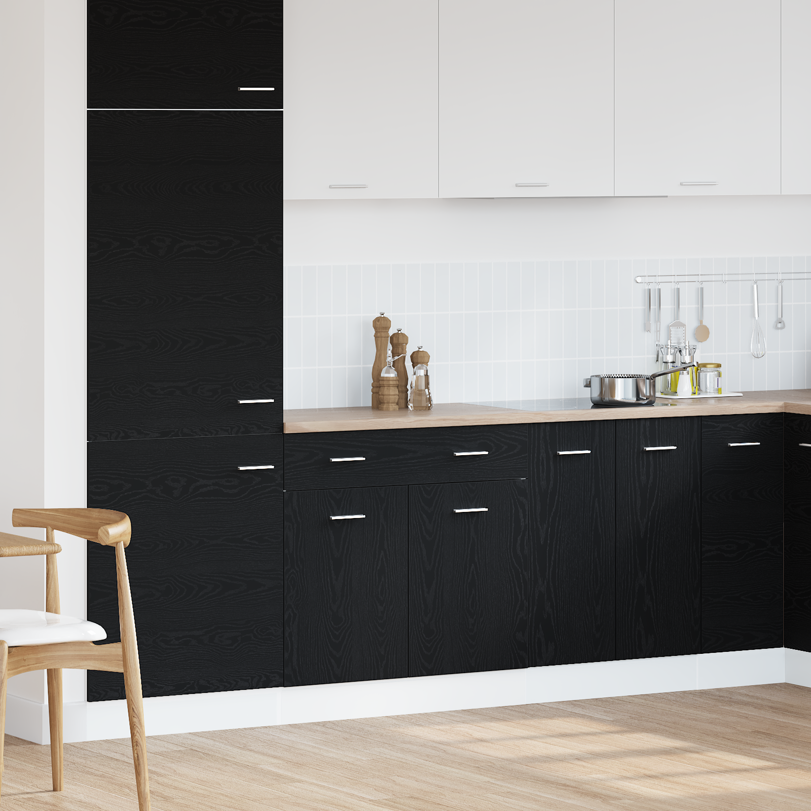 Thumbnail - vidaXL Schrank mit Schublade in schwarzer Eiche, 80 x 46 x 81,5 cm, aus Holzwerkstoff