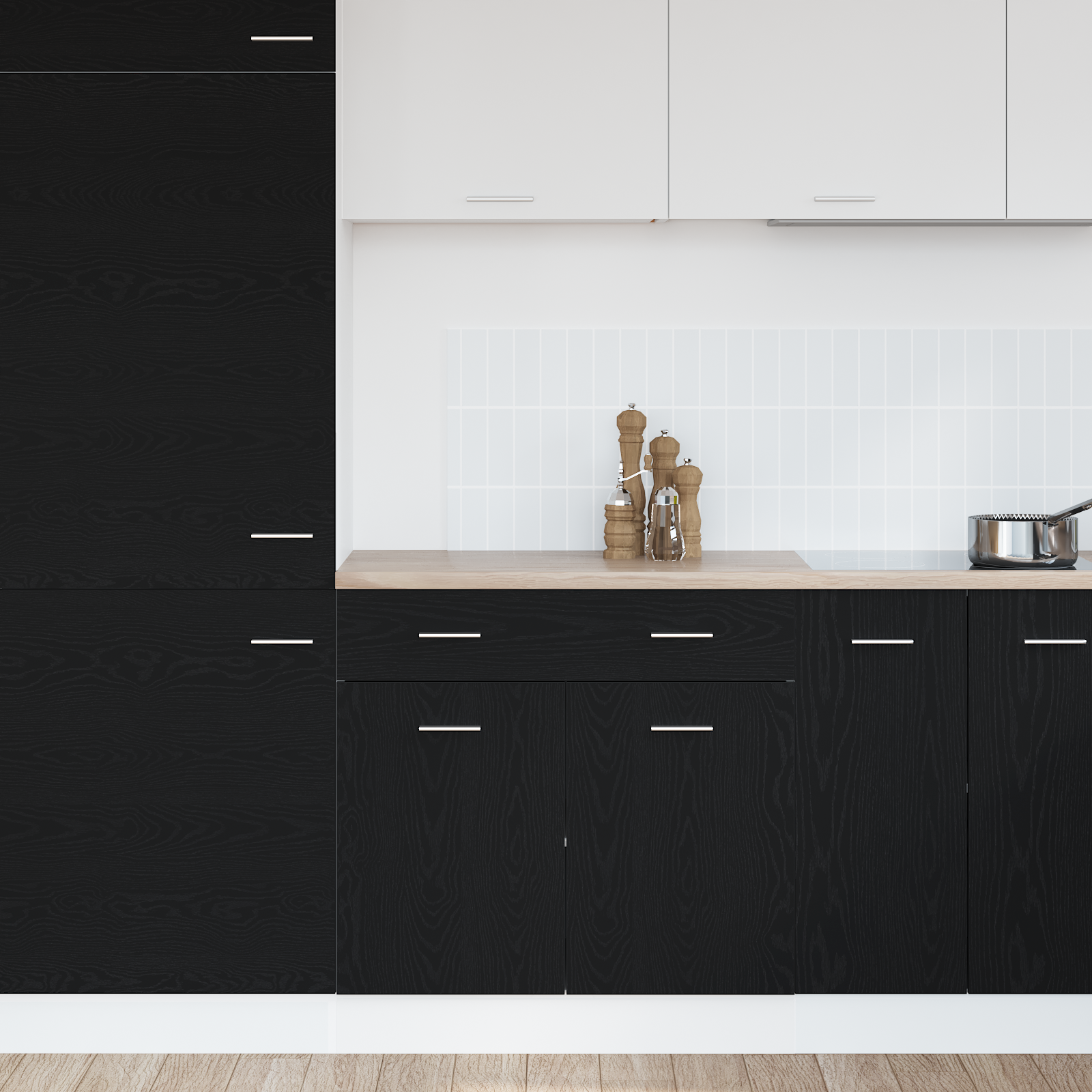 Cabinet with Drawer in Black Oak, 80x46x81.5 cm, Made of Engineered Wood - Image 4