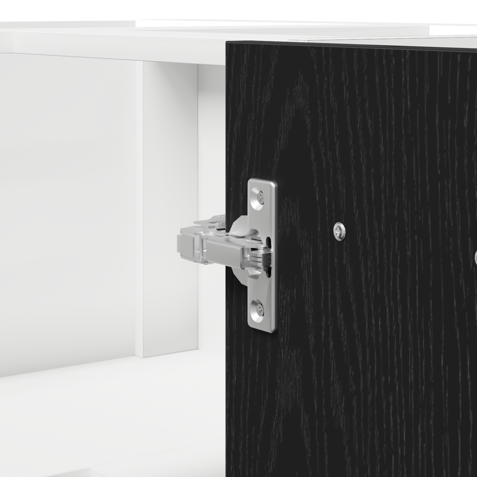 Black Oak Corner Bottom Cabinet - 75.5x75.5x81.5 cm, Made of Engineered Wood - Image 9