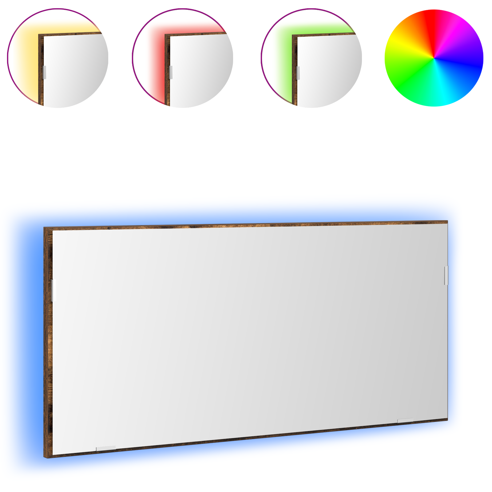 Bathroom Mirror Cabinet with LED Light Smoked Oak 80x37 cm - Image 3