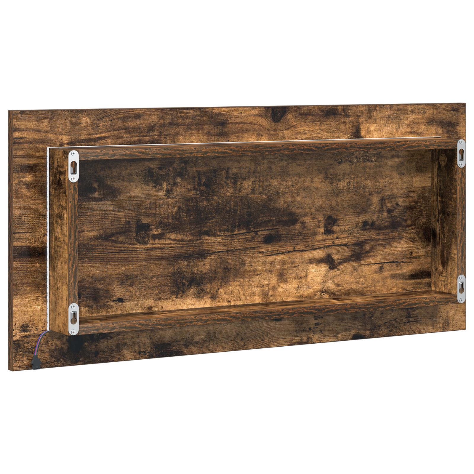 Bathroom Mirror Cabinet with LED Light Smoked Oak 80x37 cm - Image 6