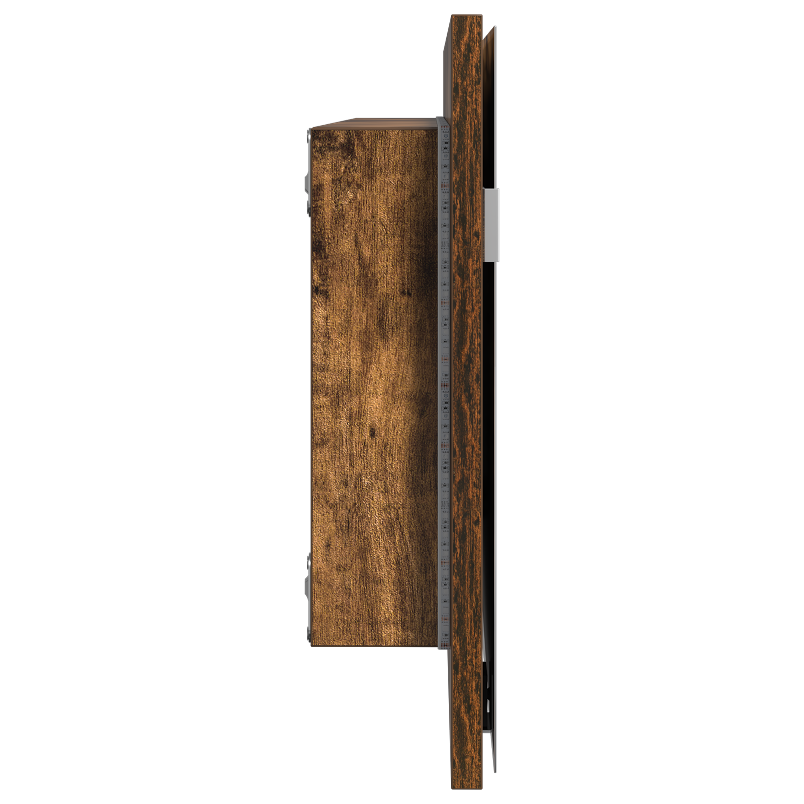 Bathroom Mirror Cabinet with LED Light Smoked Oak 80x37 cm - Image 5