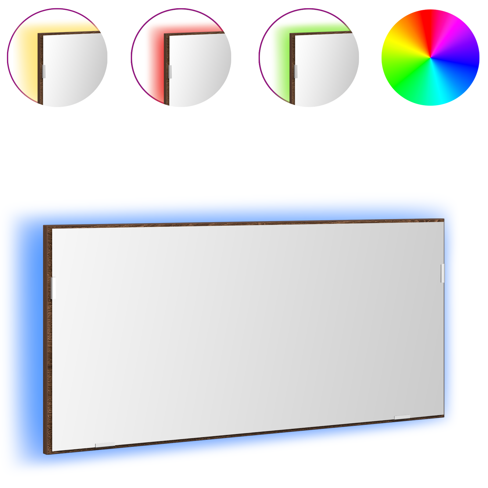 Bathroom Mirror Cabinet with LED Light Brown Oak 80x37 cm - Image 3