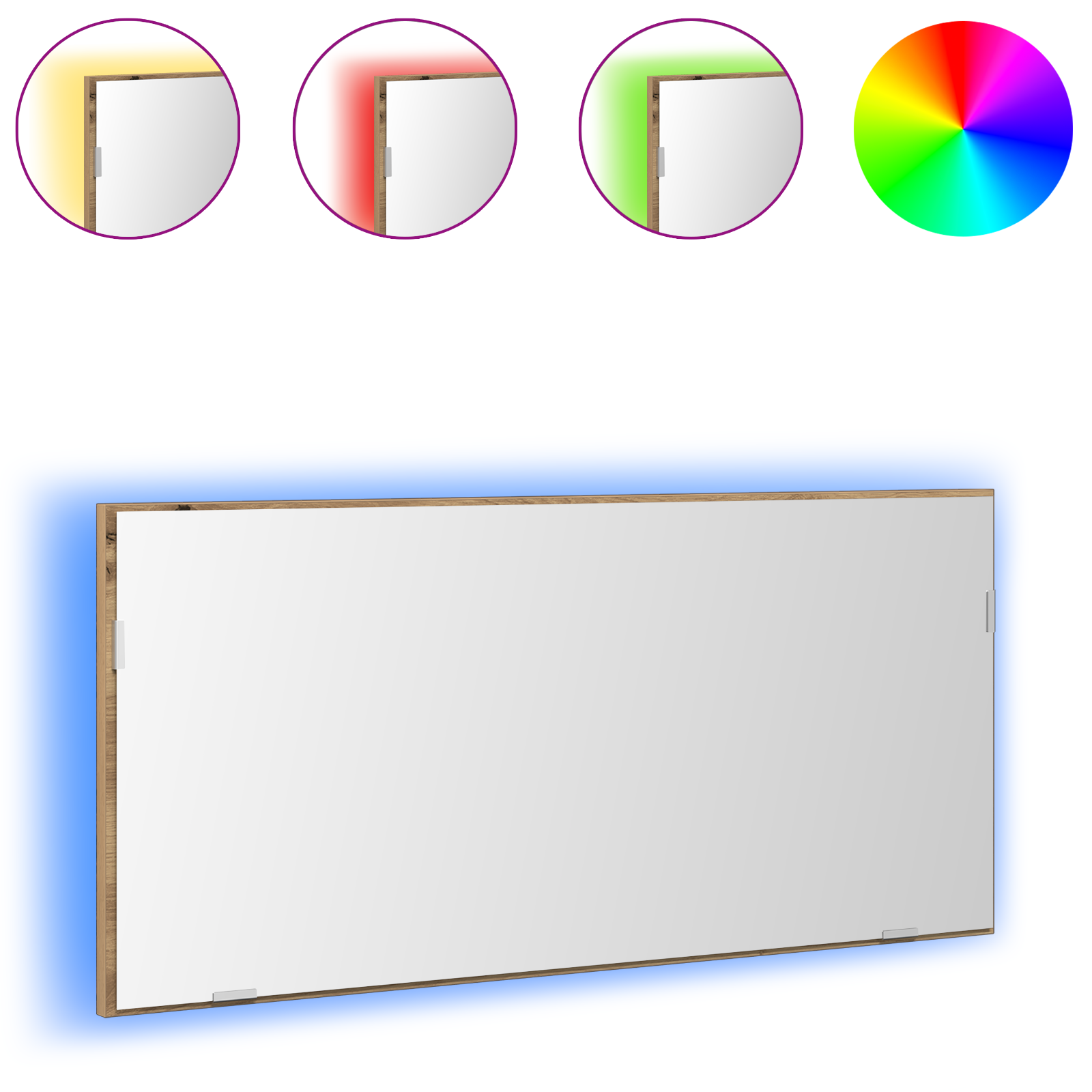 Bathroom Mirror Cabinet with LED Light Artisan Oak 80x37 cm - Image 3