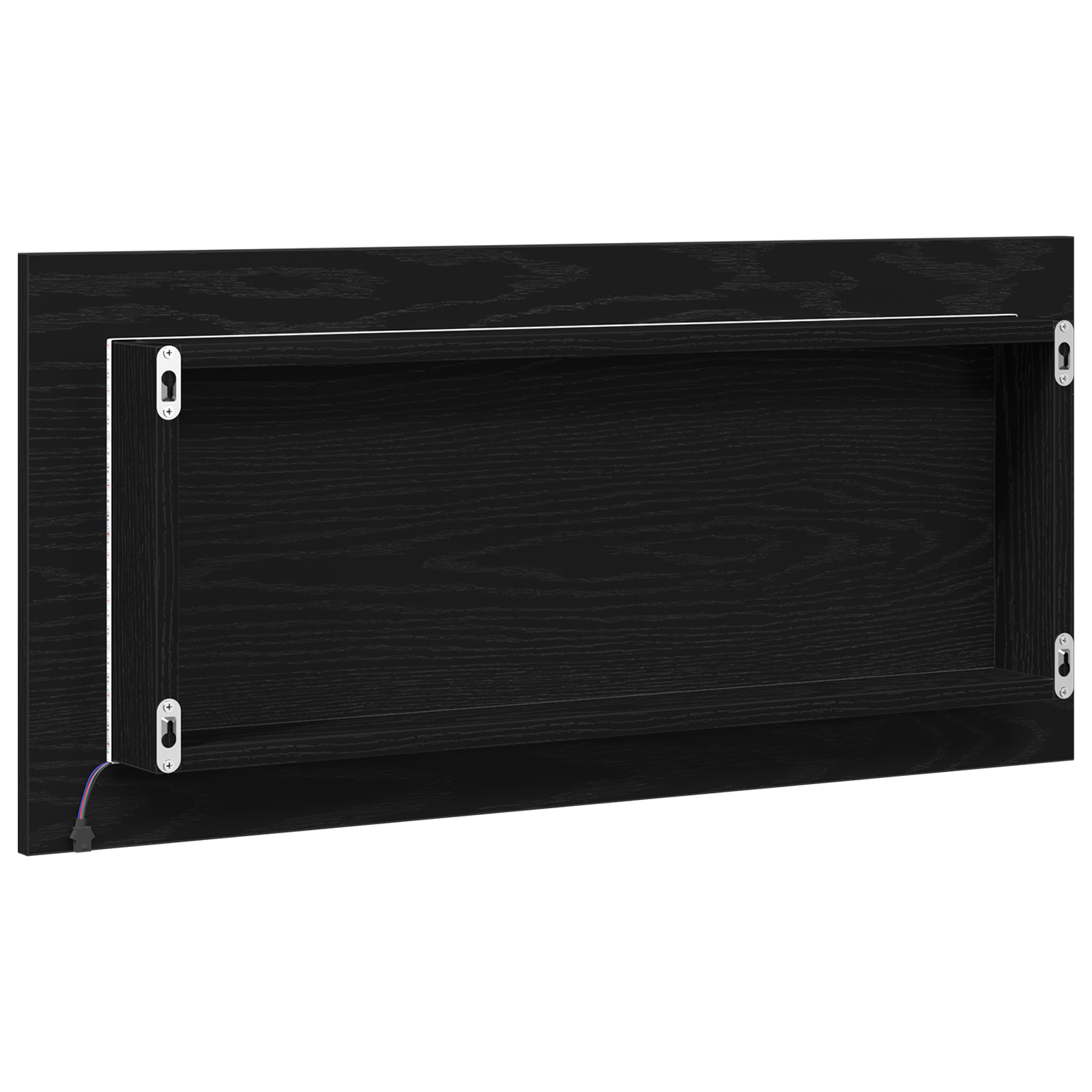 Bathroom Mirror Cabinet with LED Light Black Oak 80x37 cm - Image 6