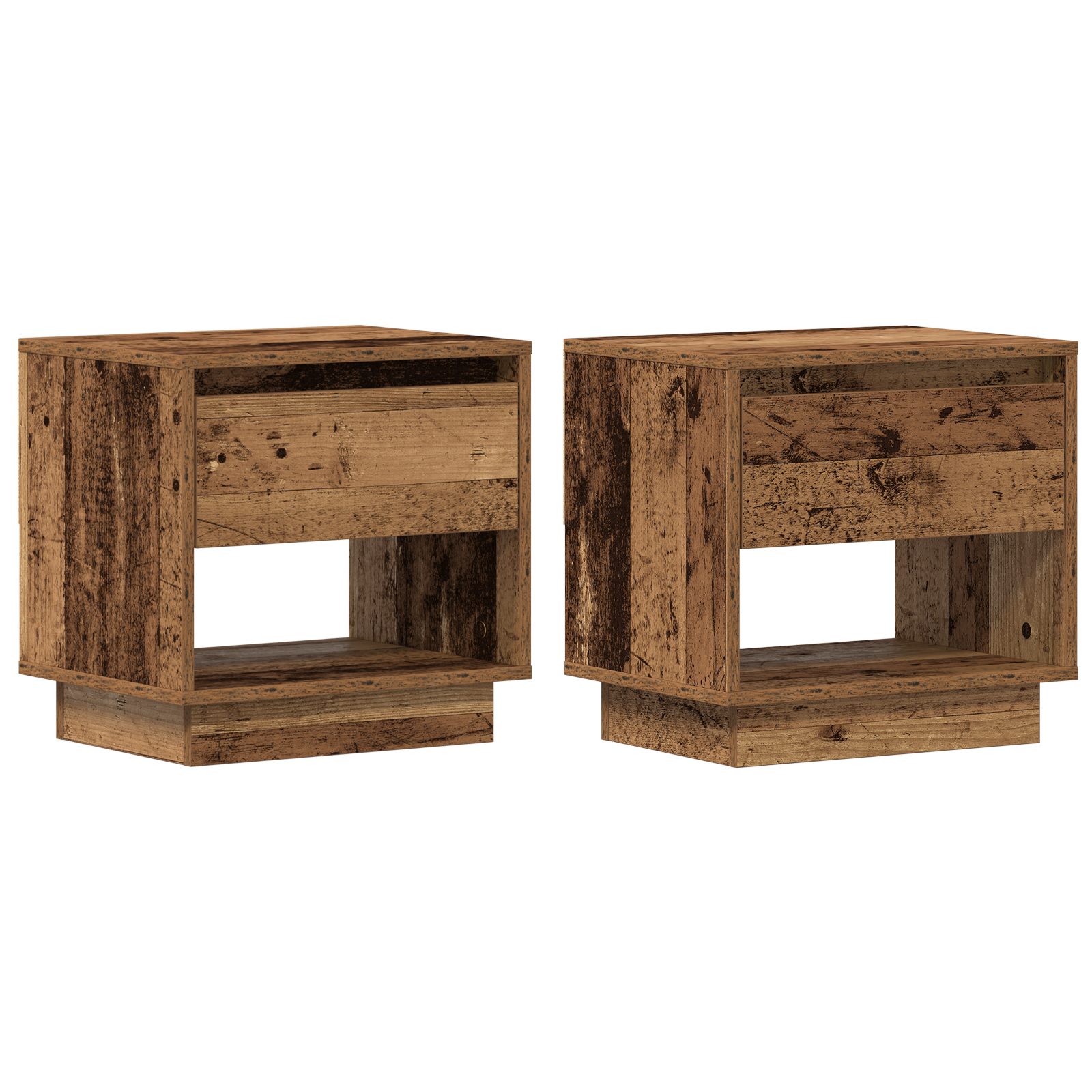 Bedside Cabinet 2 pcs Old Wood 45x34x45 cm Engineered Wood - Image 2