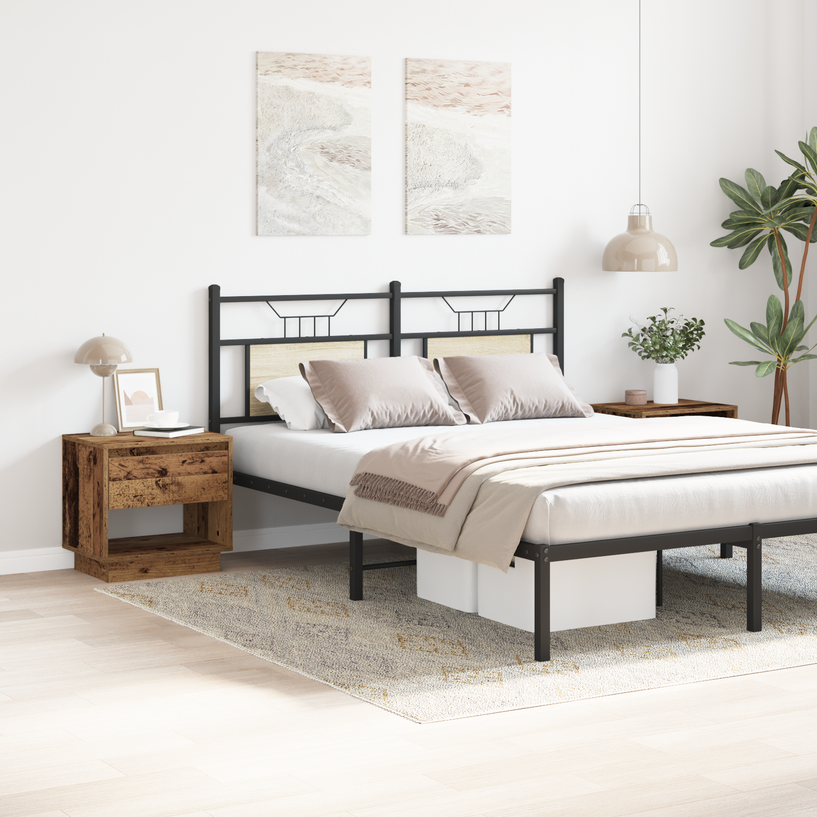 Bedside Cabinet 2 pcs Old Wood 45x34x45 cm Engineered Wood - Image 4