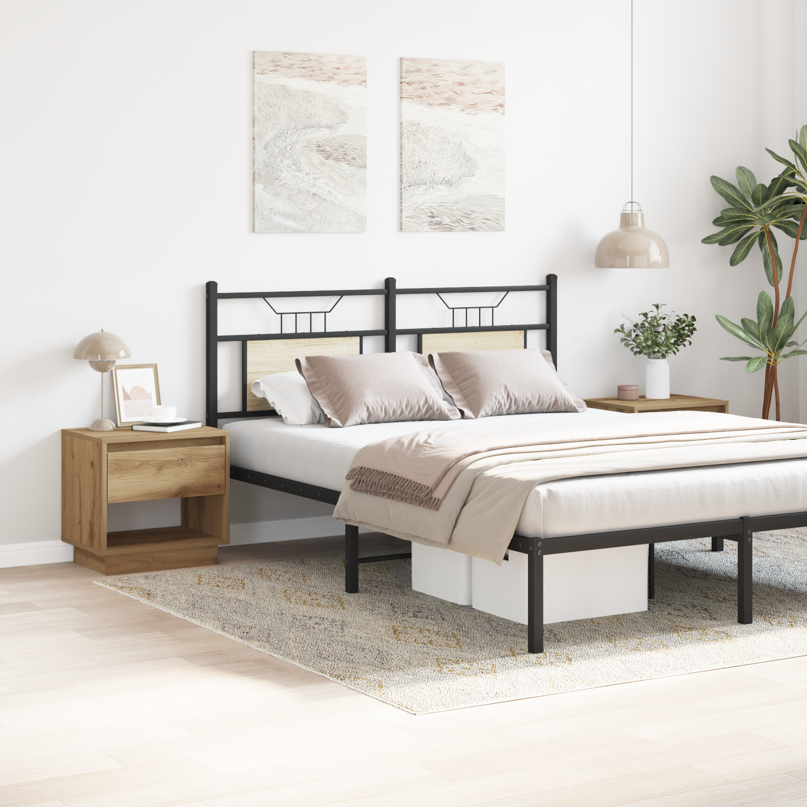 Bedside Cabinet 2 pcs Artisan Oak 45x34x47 cm Engineered Wood - Image 4