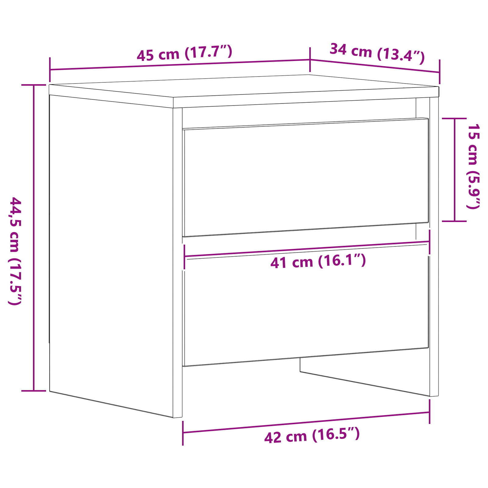 Bedside Cabinet Old Wood 45x34x44.5 cm Engineered Wood - Image 11