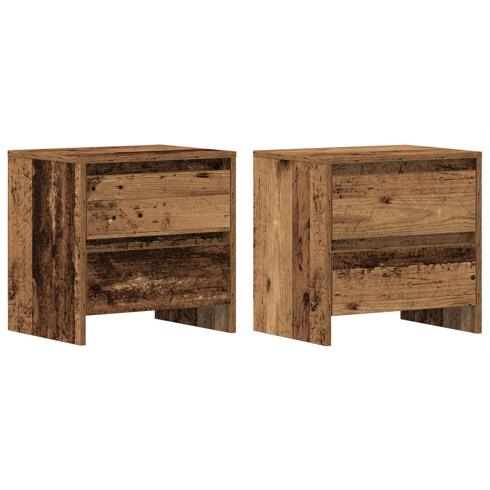 Bedside Cabinet 2 pcs Old Wood 45x34x44,5 cm Engineered Wood - Image 2