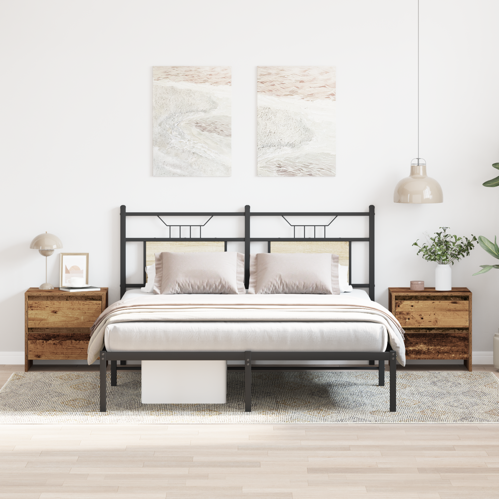 Bedside Cabinet 2 pcs Old Wood 45x34x44,5 cm Engineered Wood