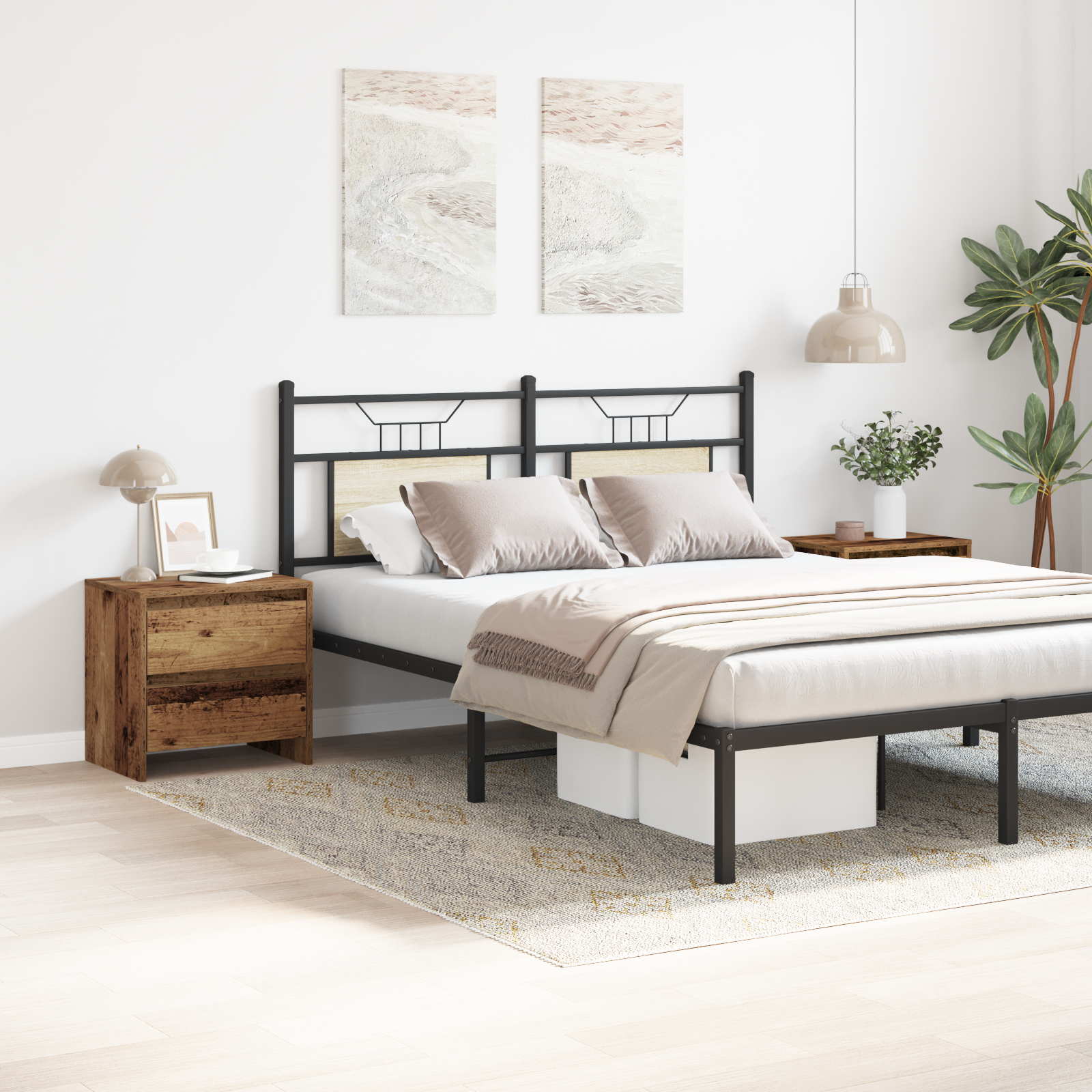 Bedside Cabinet 2 pcs Old Wood 45x34x44,5 cm Engineered Wood - Image 4