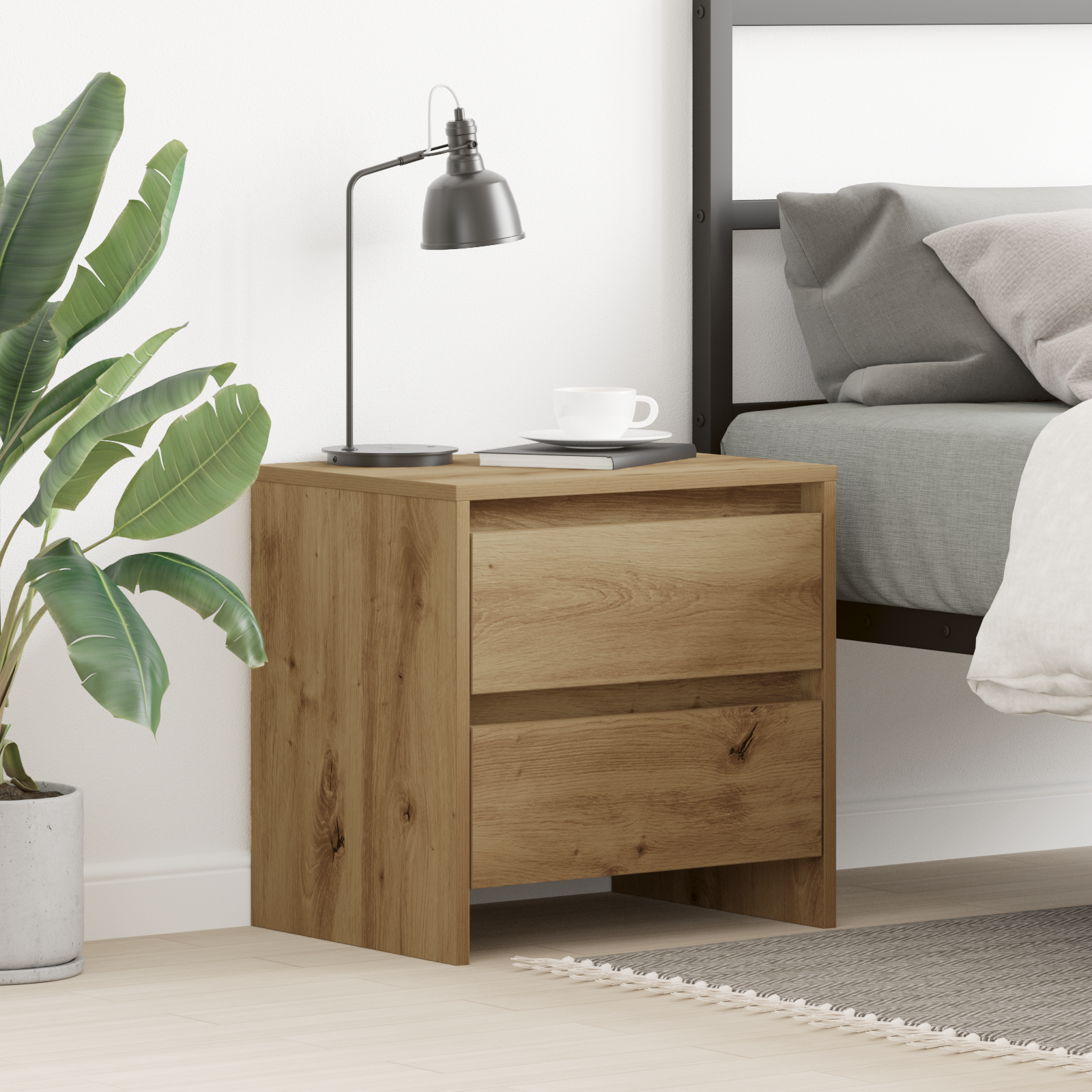 Bedside Cabinet Artisan Oak 45x34x44,5 cm Engineered Wood