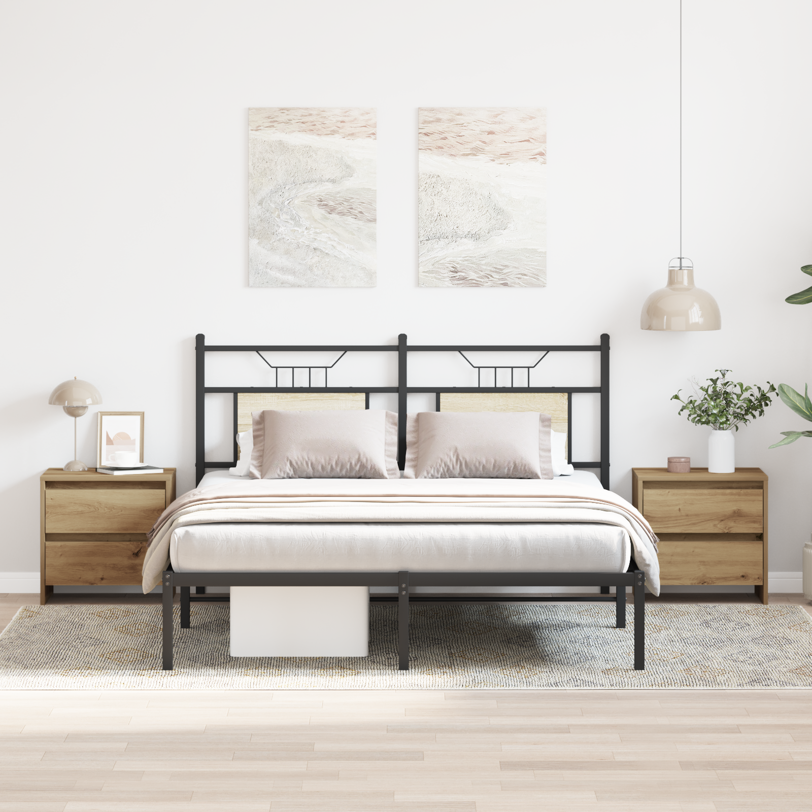 Bedside Cabinet 2 pcs Artisan Oak 45x34x44,5 cm Engineered Wood