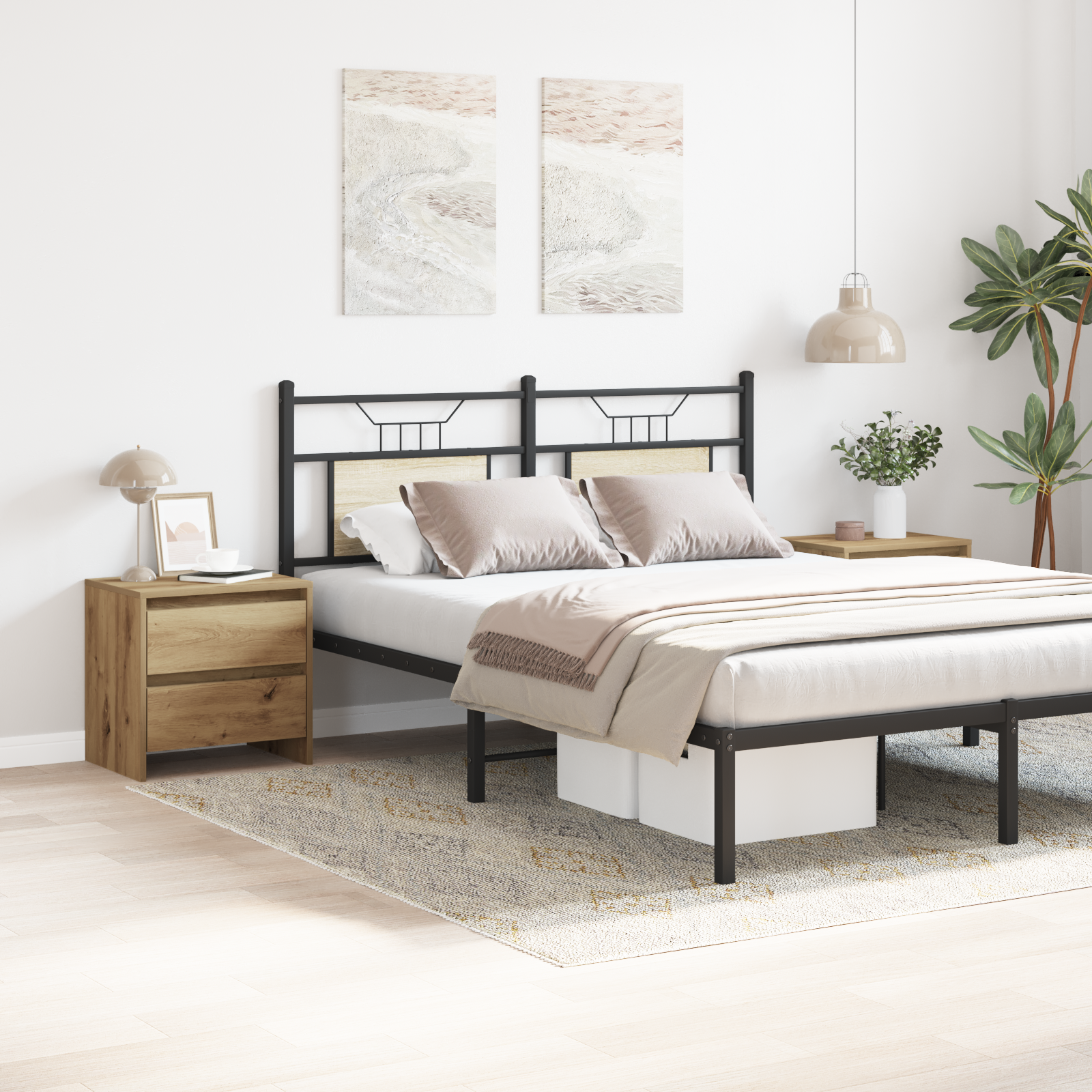 Bedside Cabinet 2 pcs Artisan Oak 45x34x44,5 cm Engineered Wood - Image 4