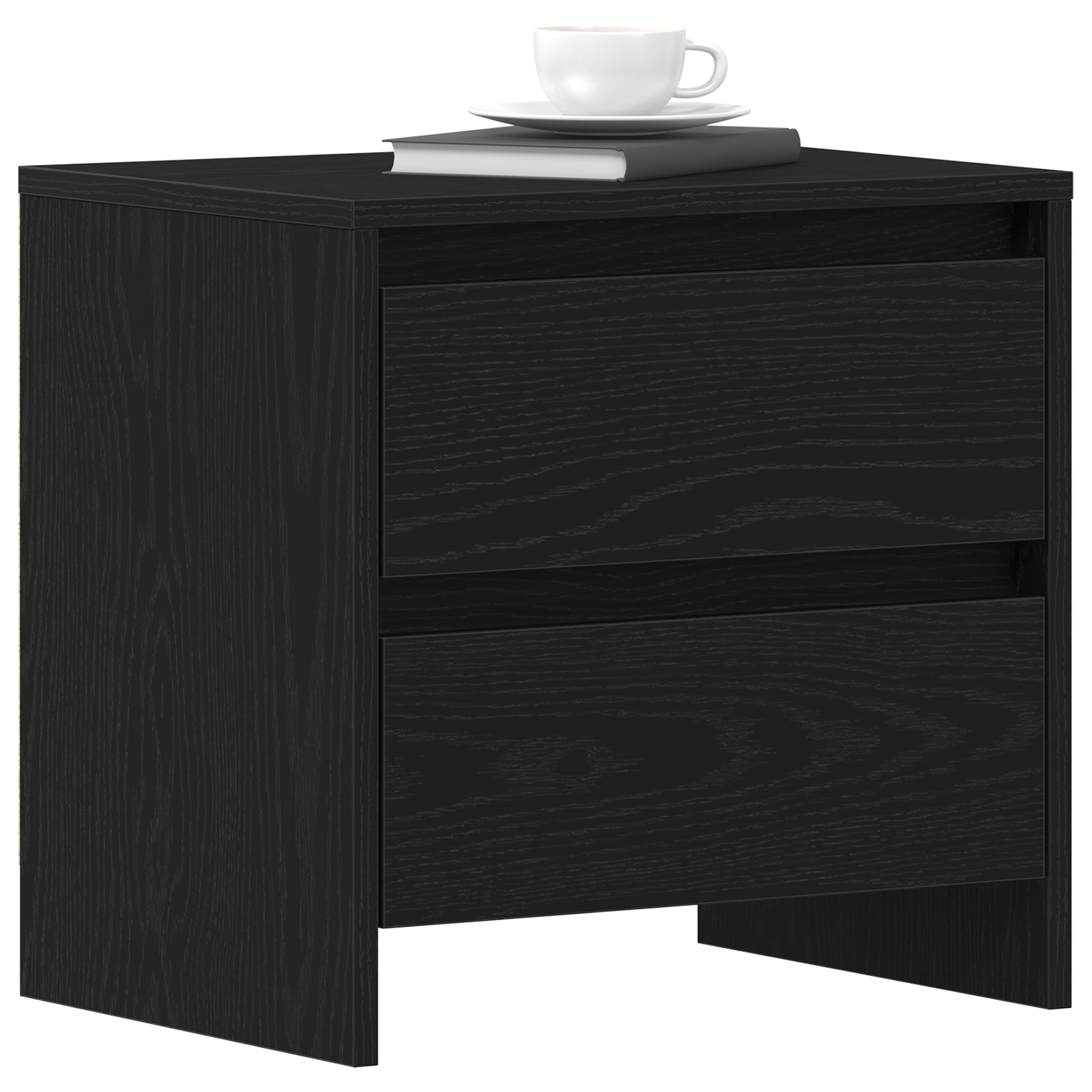 Bedside Cabinet Black Oak 45x34x44,5 cm Engineered Wood - Image 3