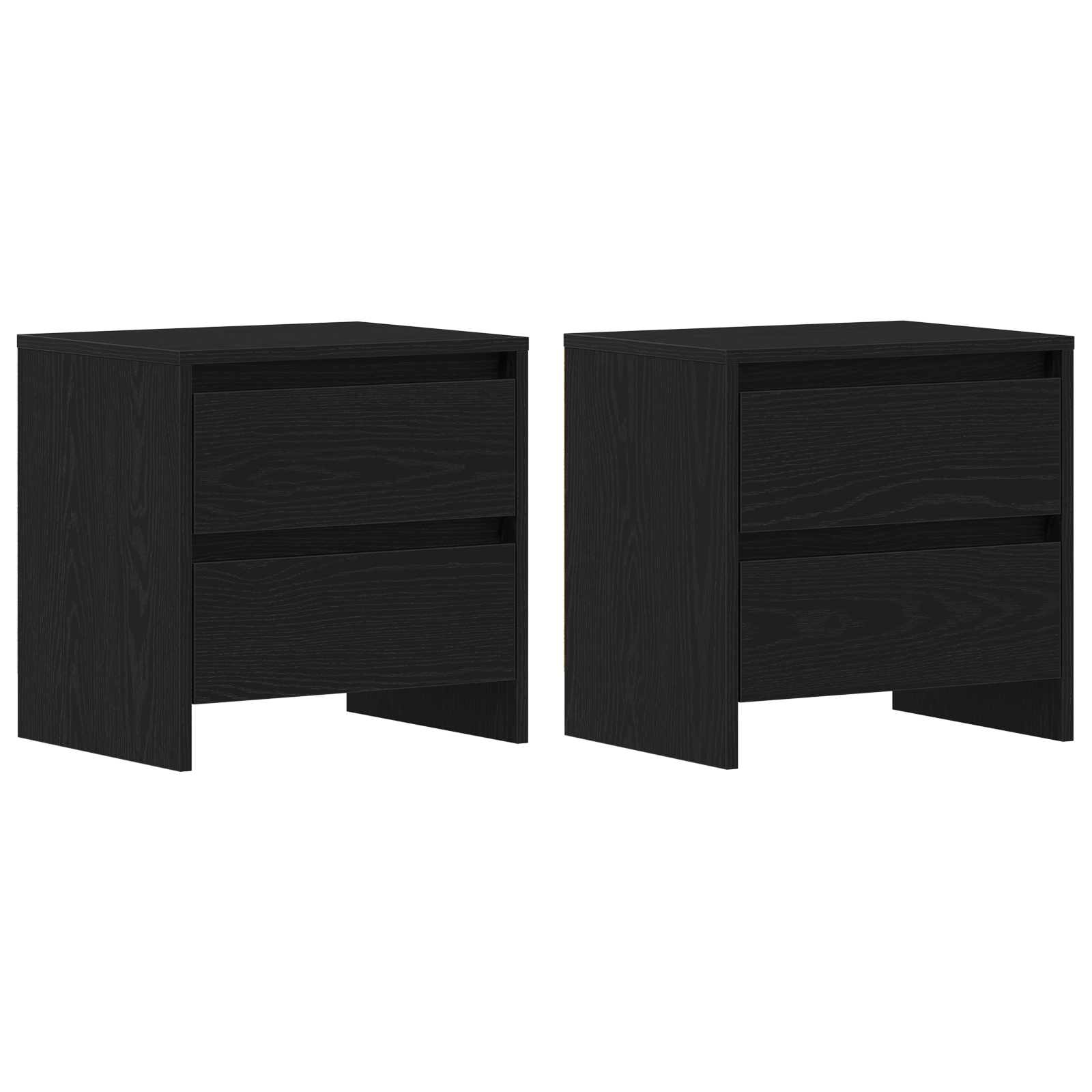 Bedside Cabinet 2 pcs Black Oak 45x34x44,5 cm Engineered Wood - Image 2
