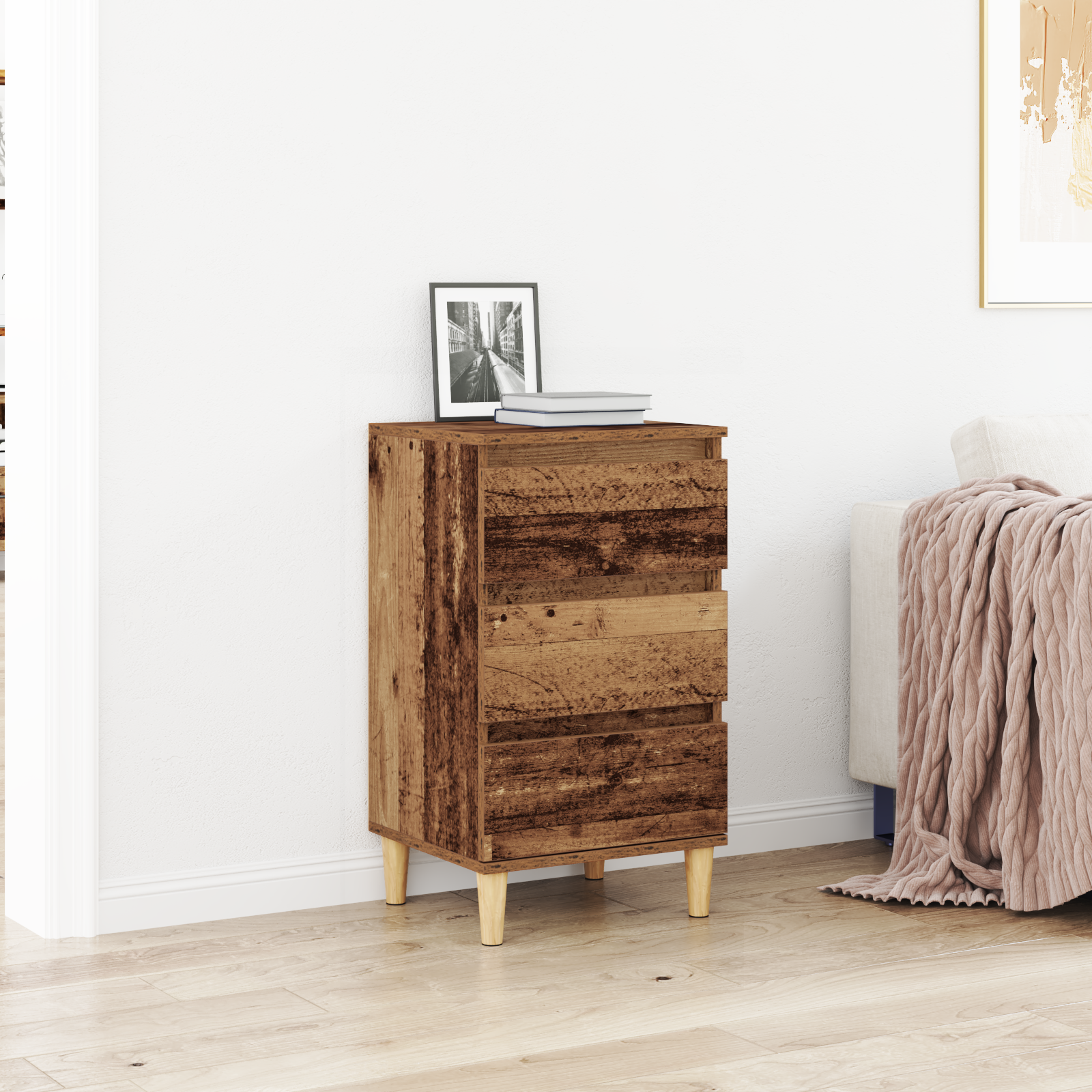 Bedside Cabinet Old Wood 40x35x70 cm Engineered Wood