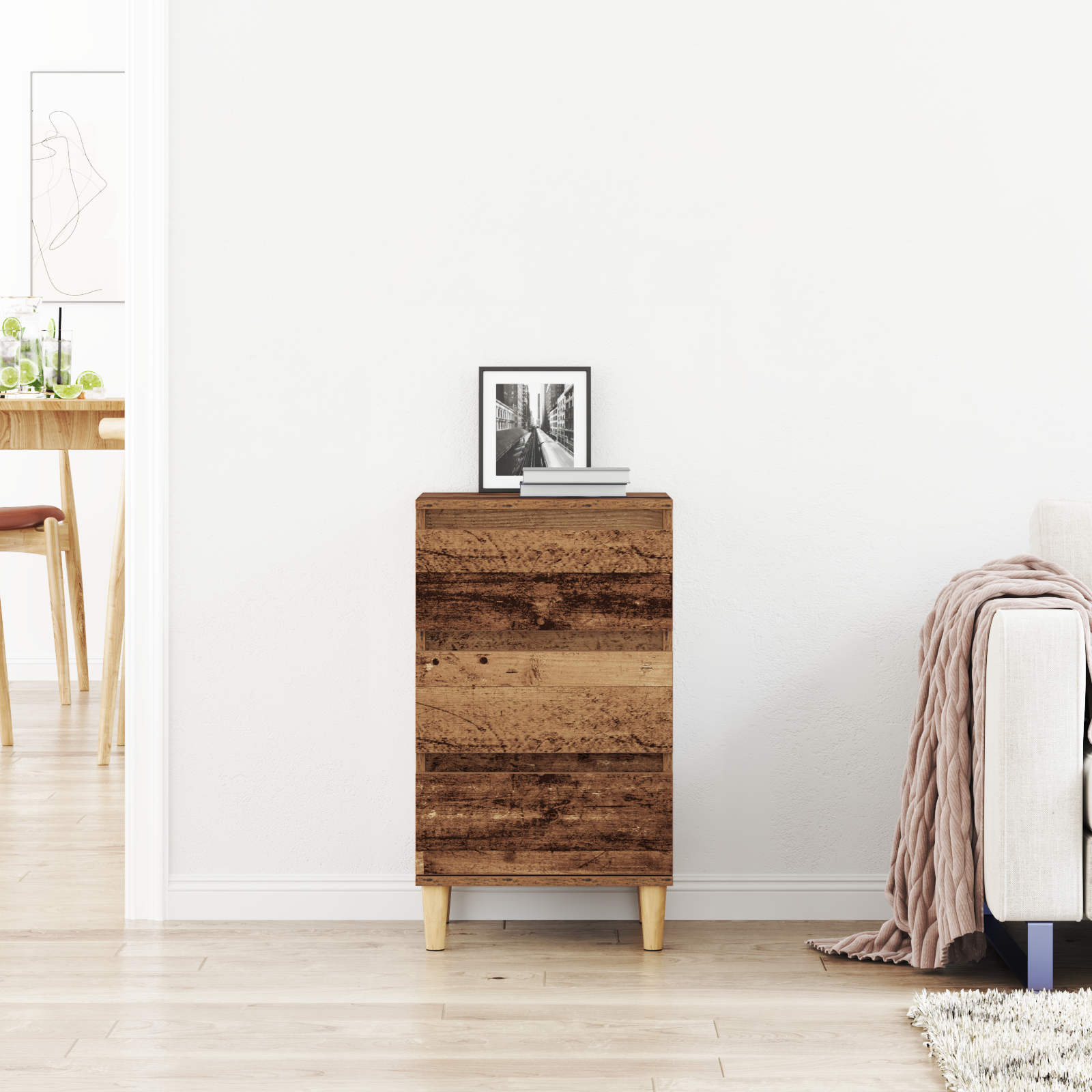 Bedside Cabinet Old Wood 40x35x70 cm Engineered Wood - Image 4