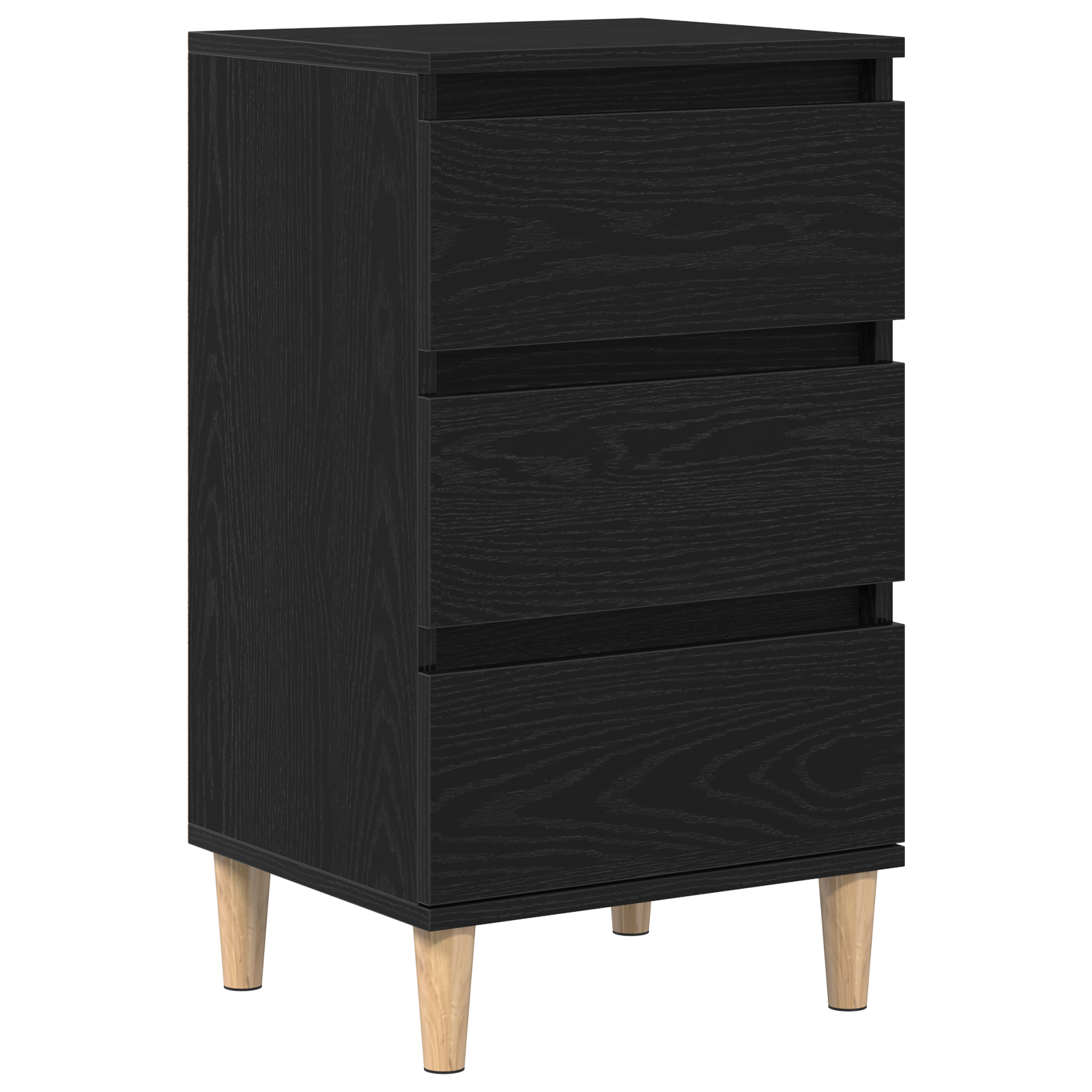 Bedside Cabinet Black Oak 40x35x70 cm Engineered Wood - Image 2