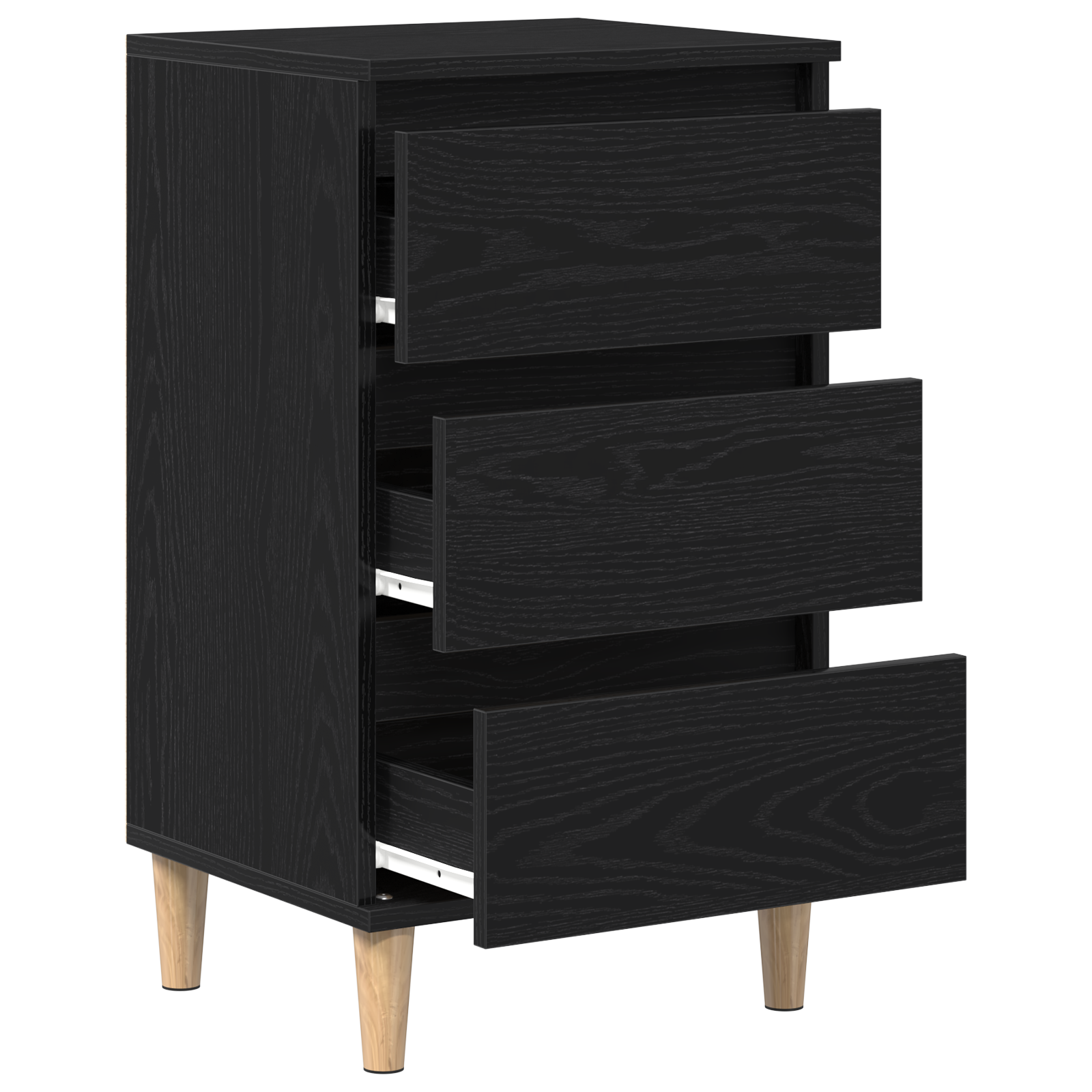 Bedside Cabinet Black Oak 40x35x70 cm Engineered Wood - Image 5
