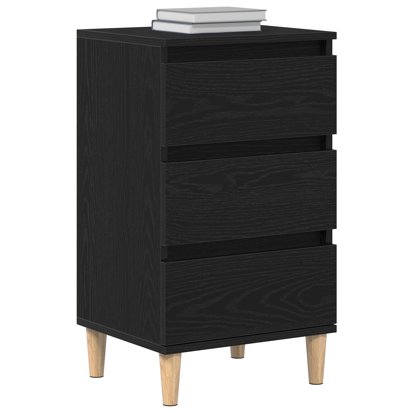 Bedside Cabinet Black Oak 40x35x70 cm Engineered Wood - Image 3