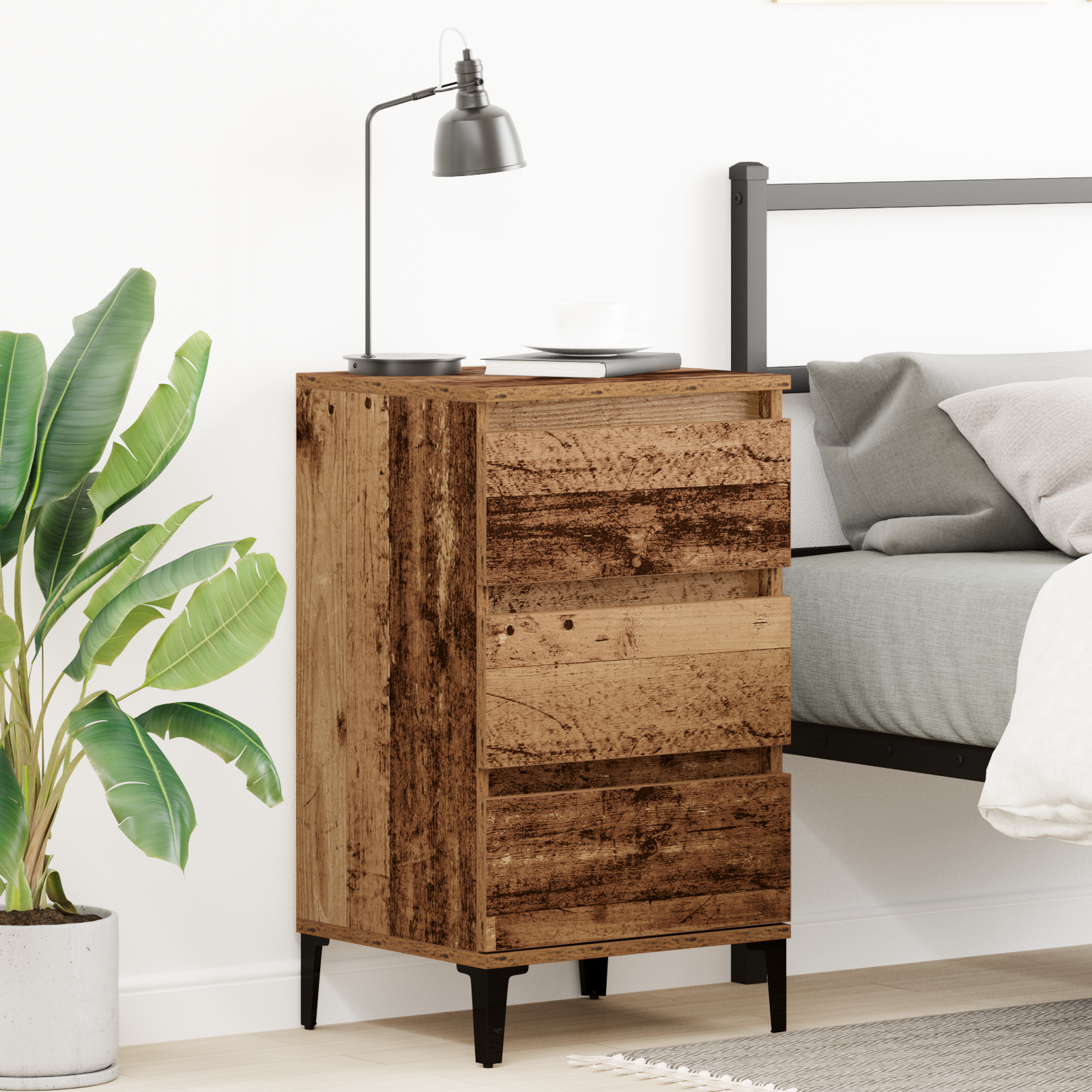 Bedside Cabinet Old Wood 40x35x70 cm Engineered Wood
